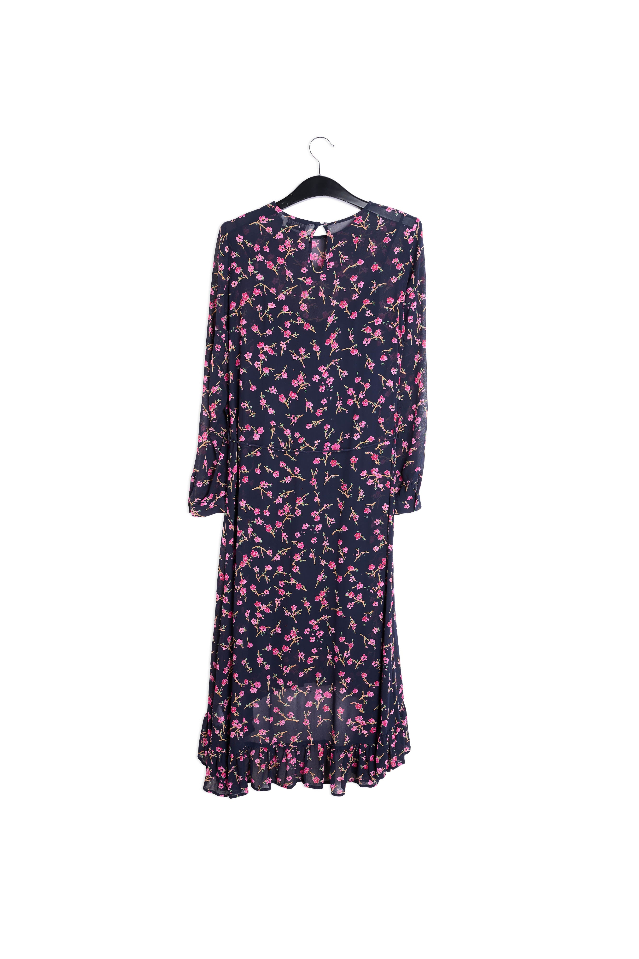 Dark blue floral midi A-line dress RE—SSENTIEL | Essentiel second hand