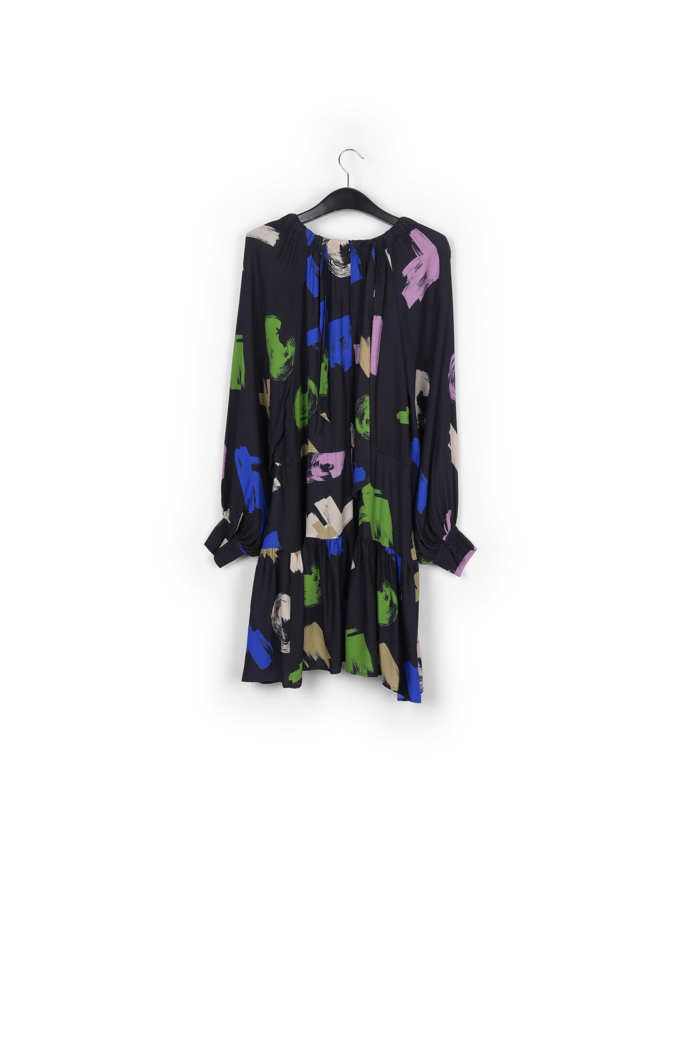 Mini robe à fleurs noire, blanche et jaune RE—SSENTIEL | Essentiel second hand