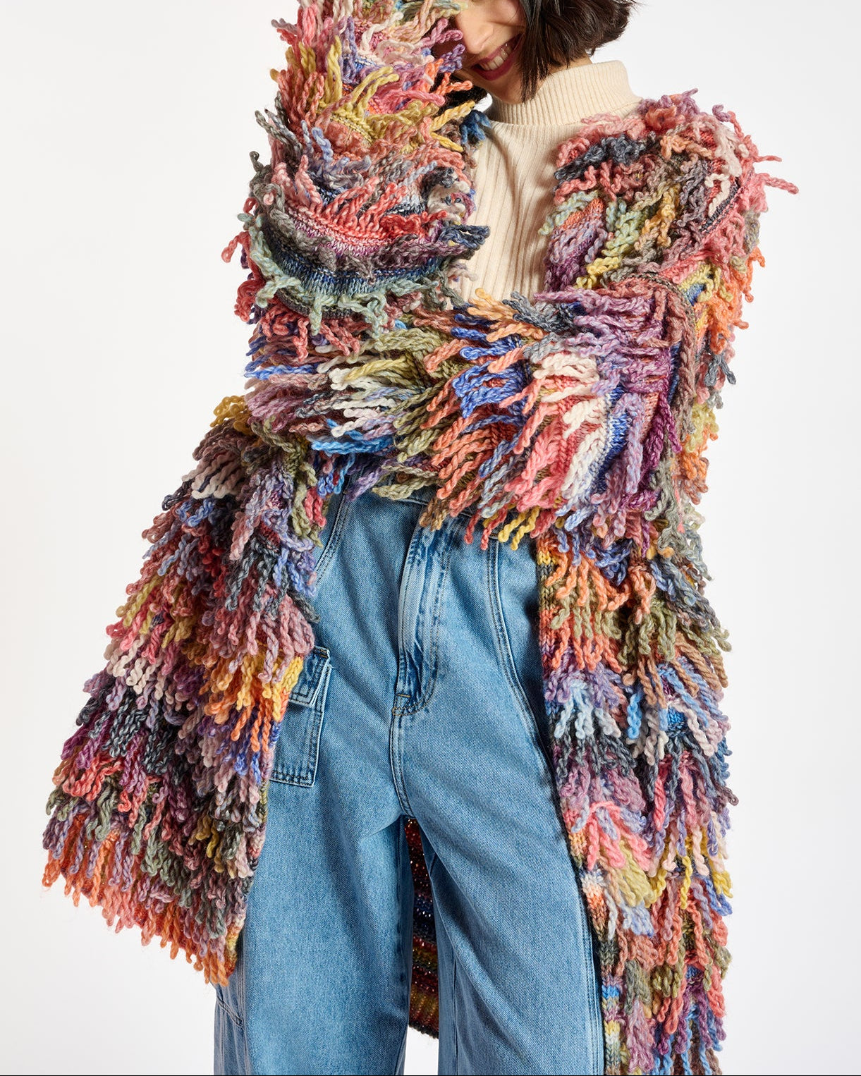 Colorful oversized loop stitch knitwear RE—SSENTIEL | Essentiel second hand