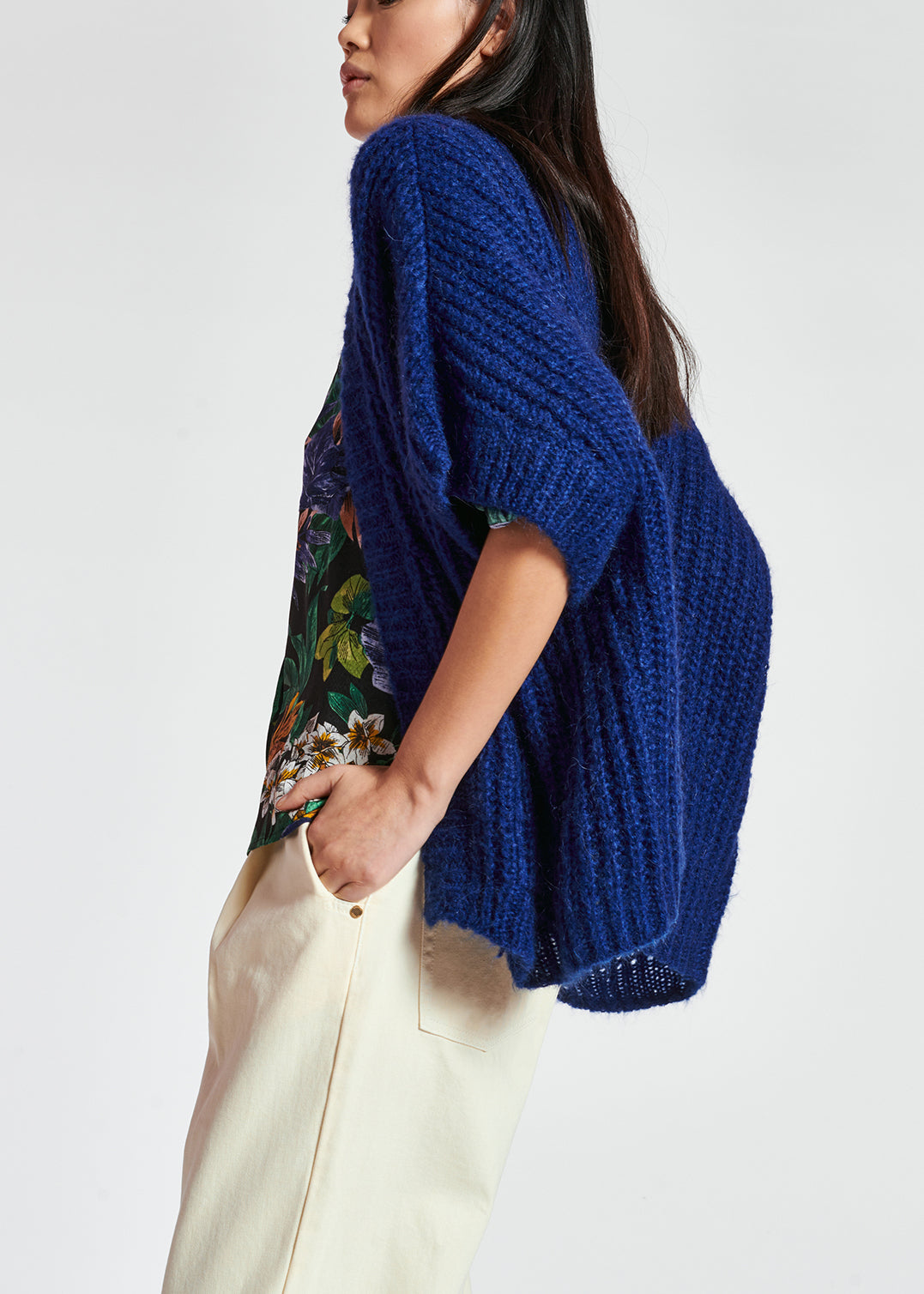 Blue mohair-blend cardigan RE—SSENTIEL | Essentiel second hand