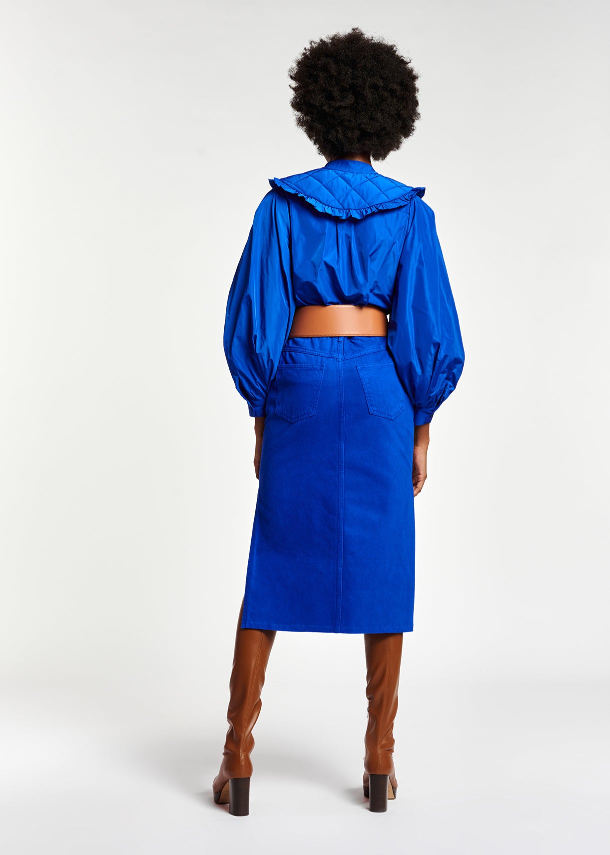 Blue high-waisted pencil skirt RE—SSENTIEL | Essentiel second hand