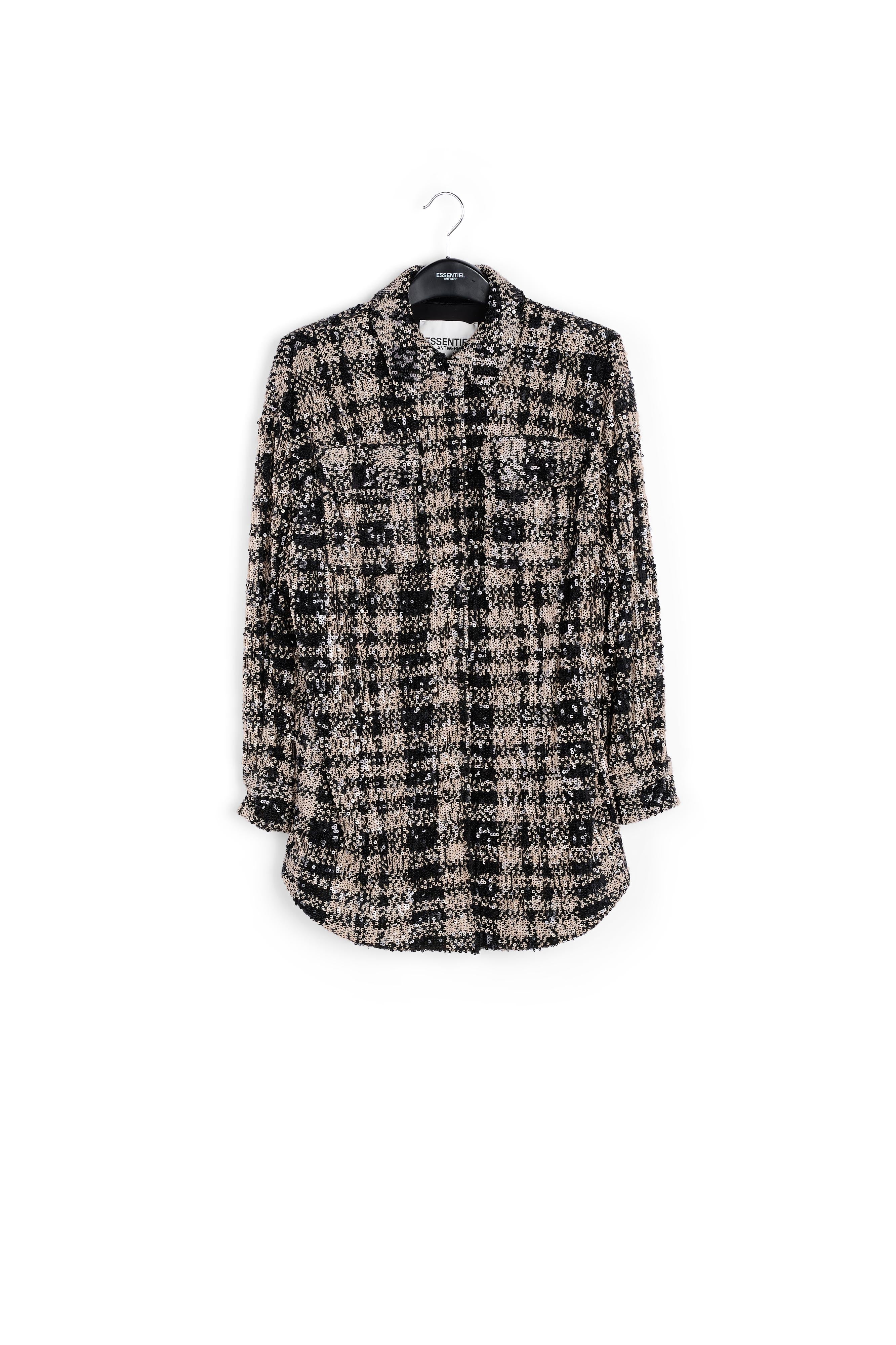Black and white sequined overshirt RE—SSENTIEL | Essentiel second hand