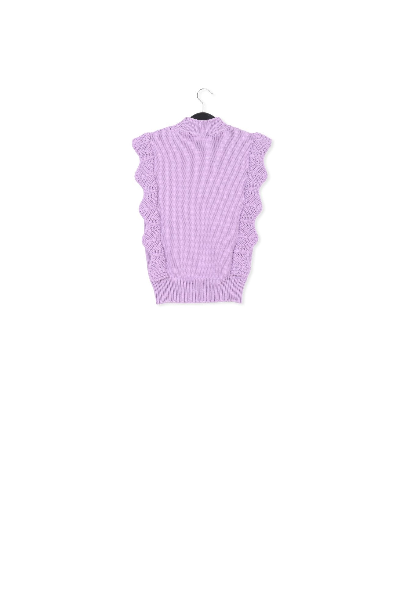 Pull sans manches lilas à volants RE—SSENTIEL | Essentiel second hand