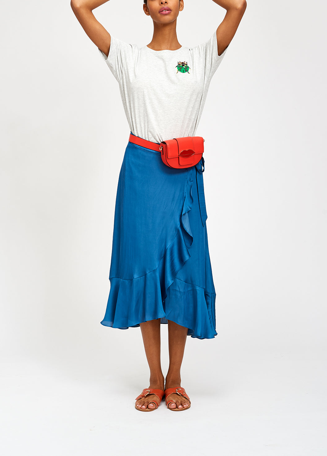 Blue wrap skirt with frills RE—SSENTIEL | Essentiel second hand