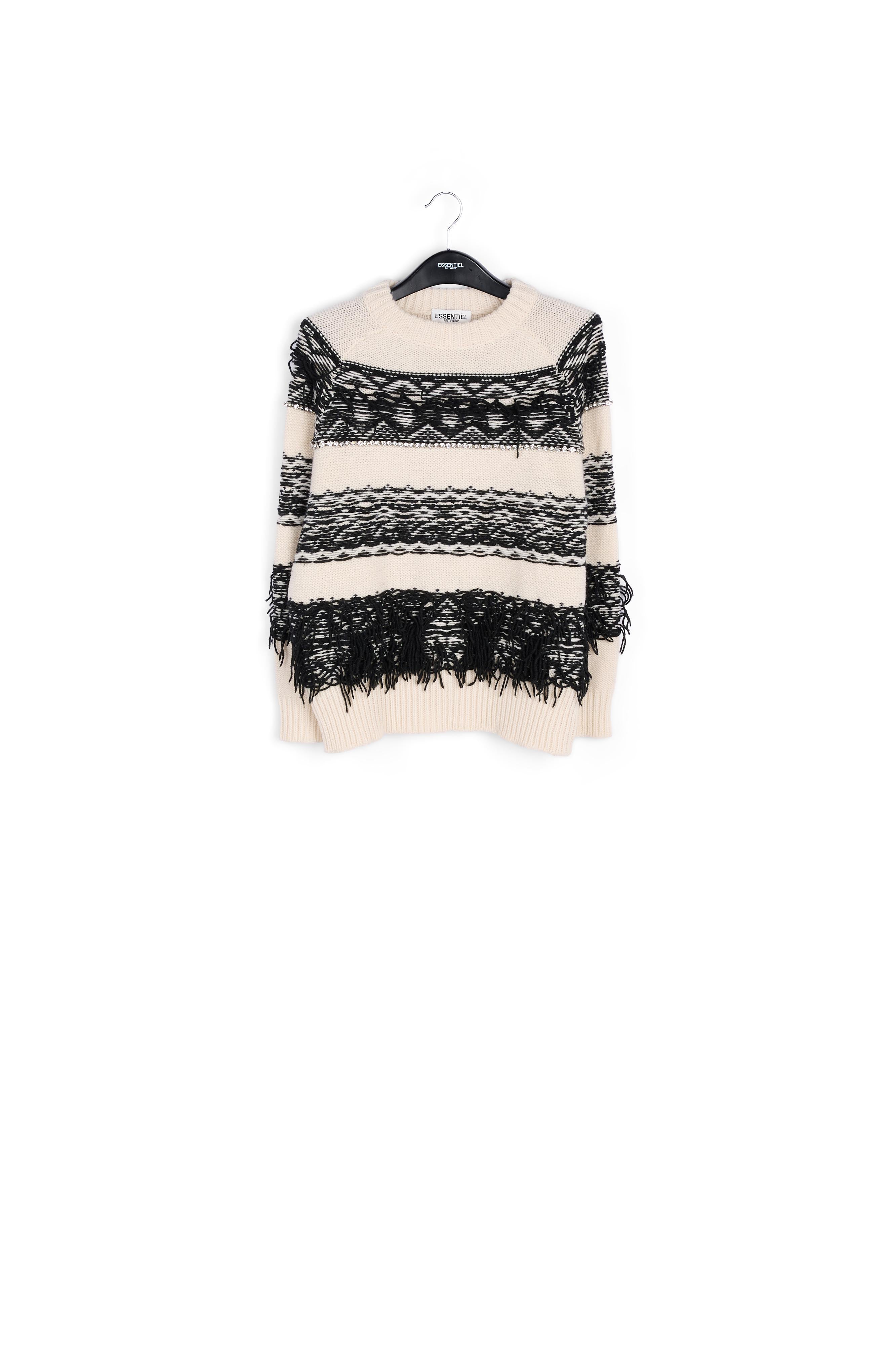 Pull à l'envers gris, noir et blanc RE—SSENTIEL | Essentiel second hand