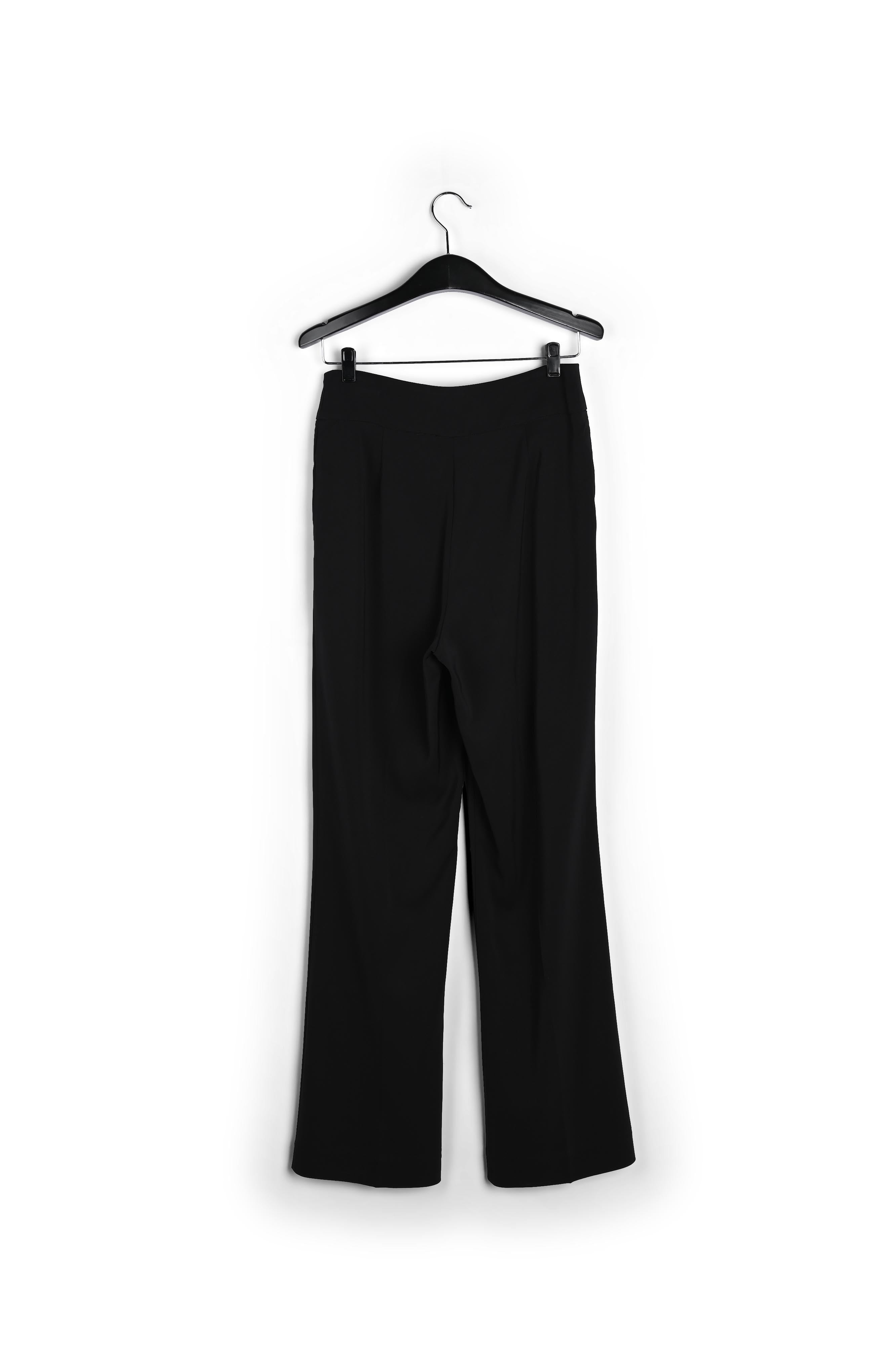Black viscose-satin straight-leg pants RE—SSENTIEL | Essentiel second hand