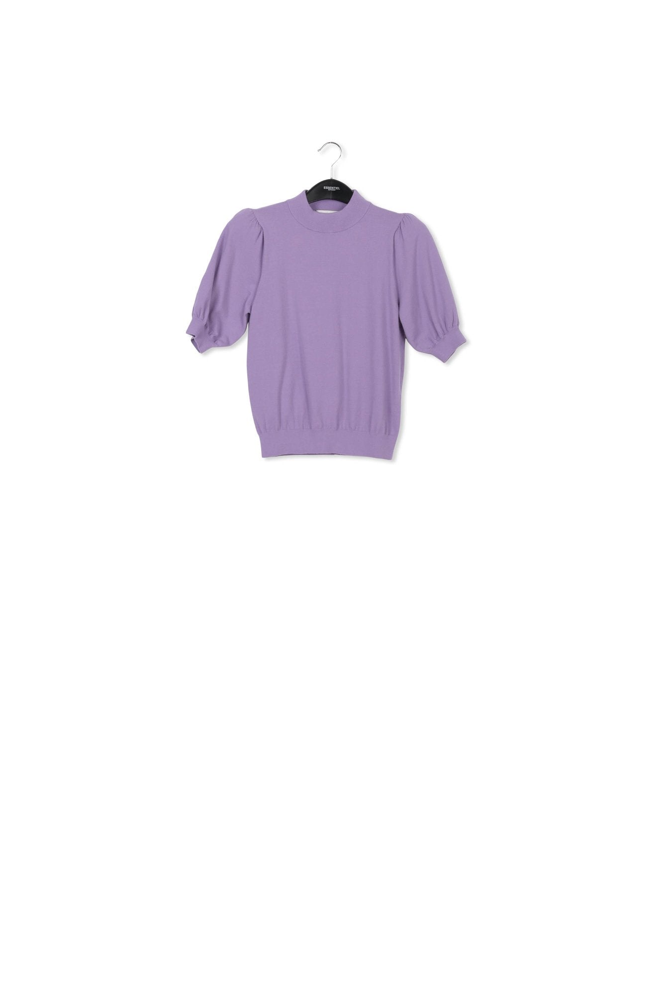 Pull lilas à manches courtes et épaules bouffantes RE—SSENTIEL | Essentiel second hand