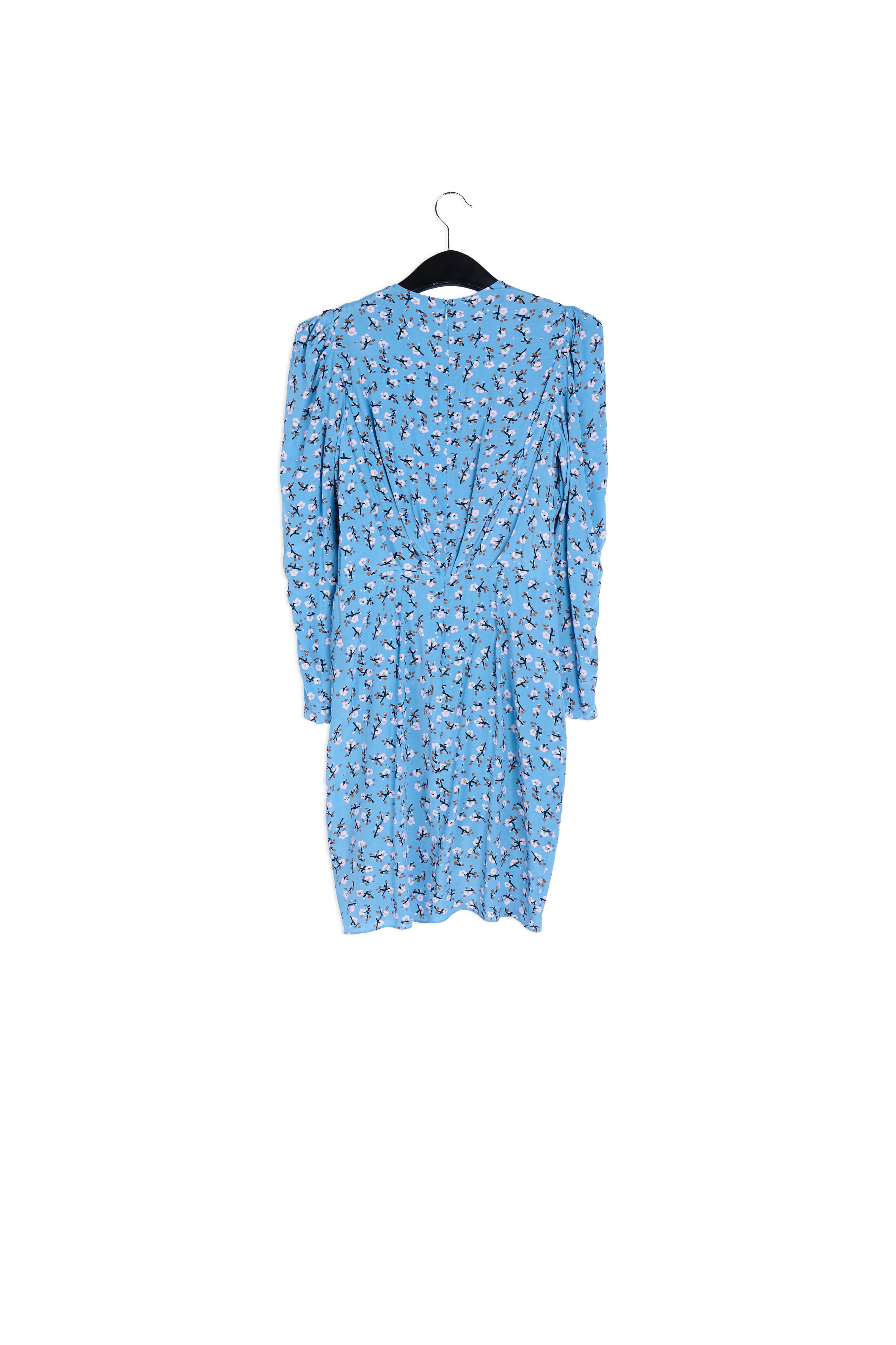 Blue floral-print mini wrap dress RE—SSENTIEL | Essentiel second hand