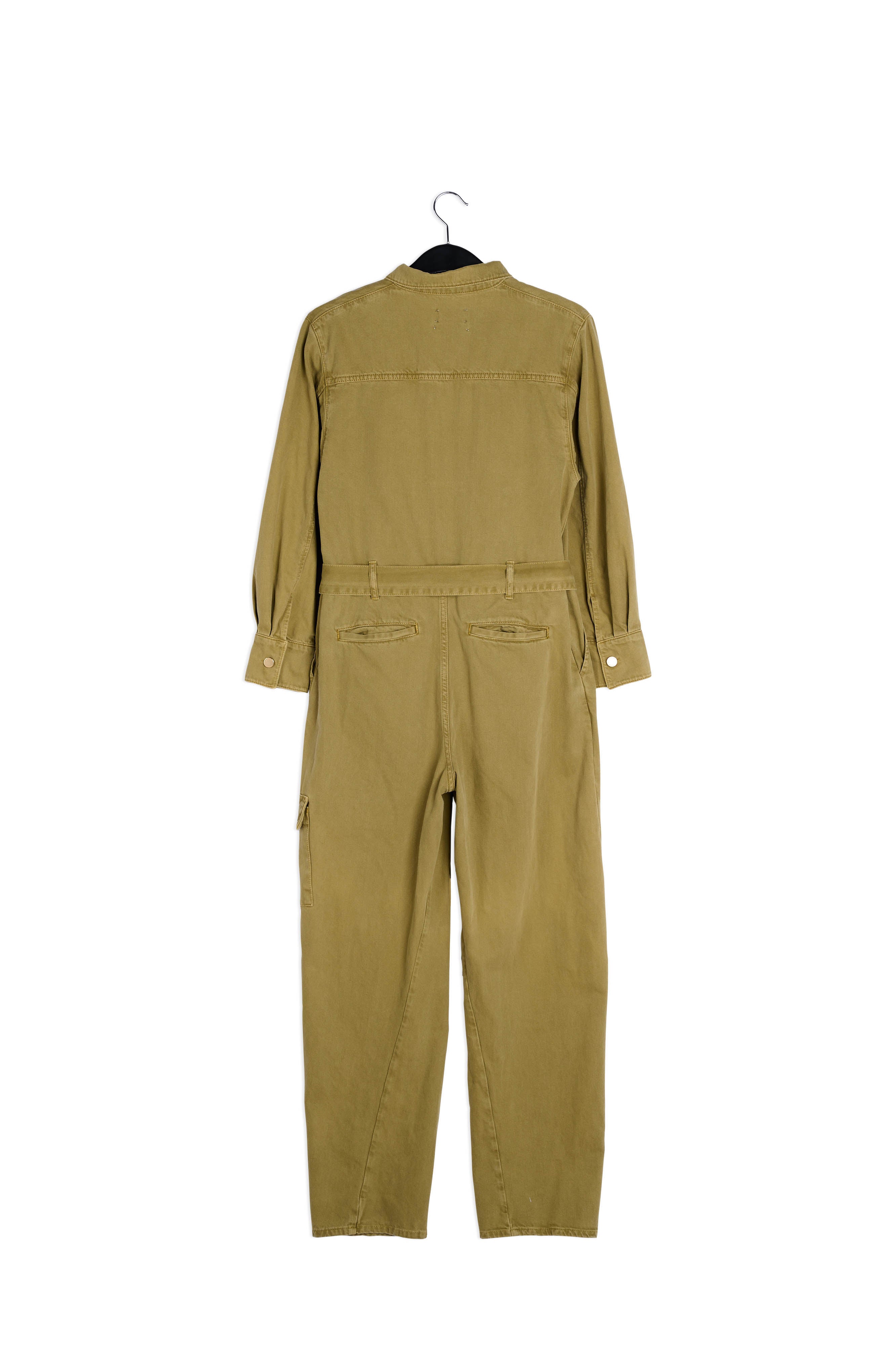 Army green denim jumpsuit RE—SSENTIEL | Essentiel second hand