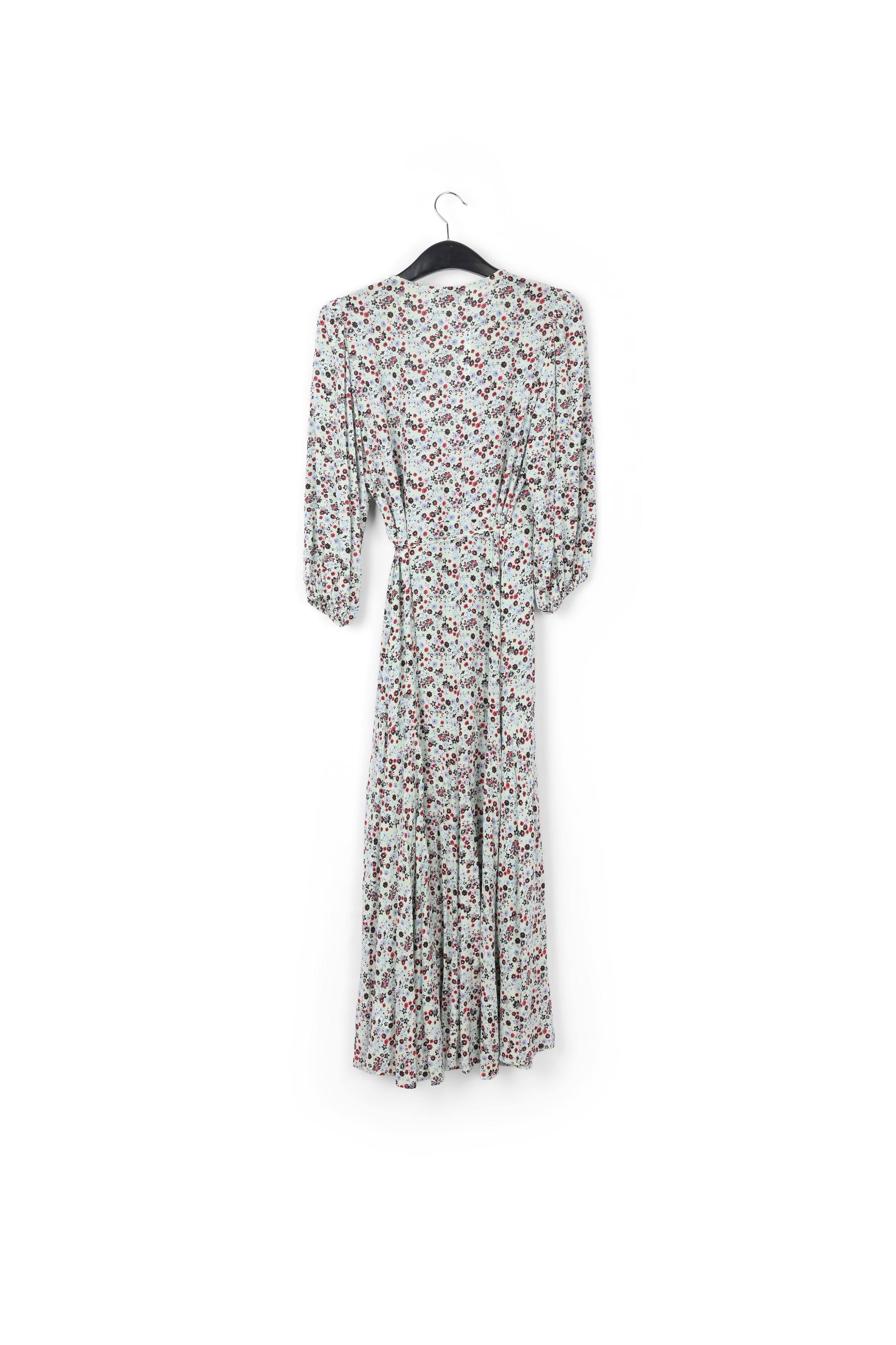 Mint green floral-print wrap maxi dress RE—SSENTIEL | Essentiel second hand