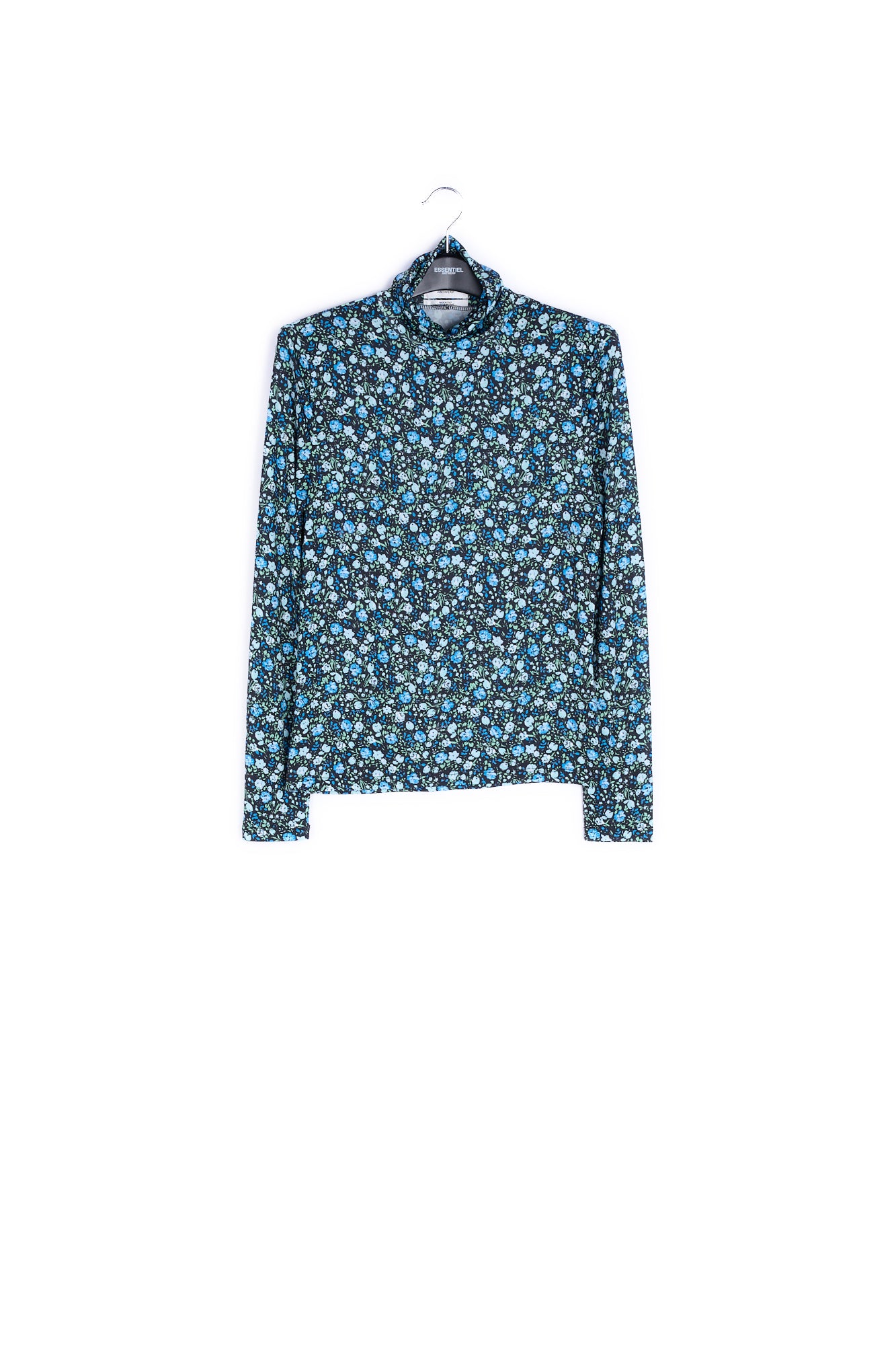 Blue and green fitted turtleneck RE—SSENTIEL | Essentiel second hand