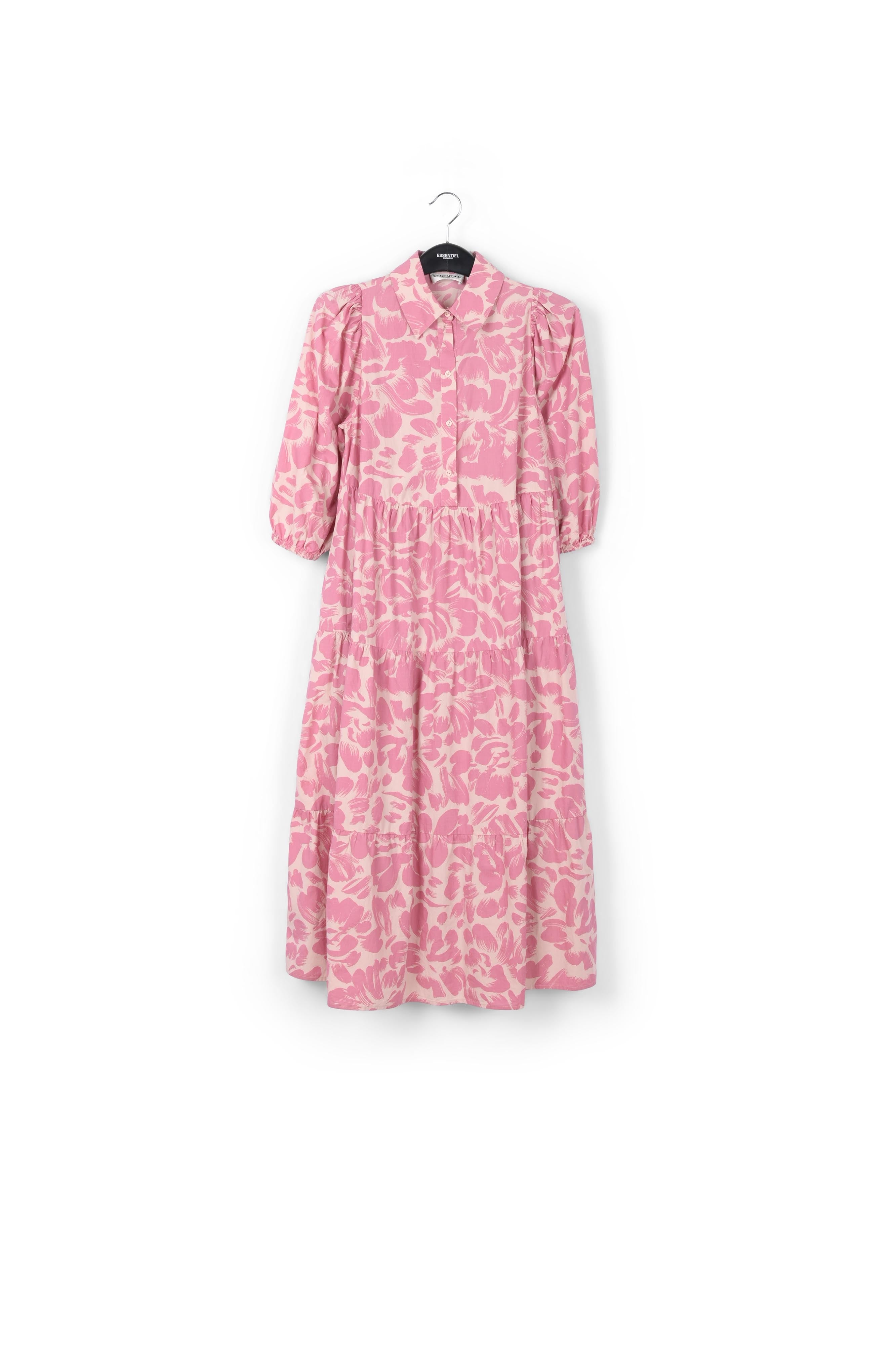 Lilac and light pink floral-print maxi dress RE—SSENTIEL | Essentiel second hand