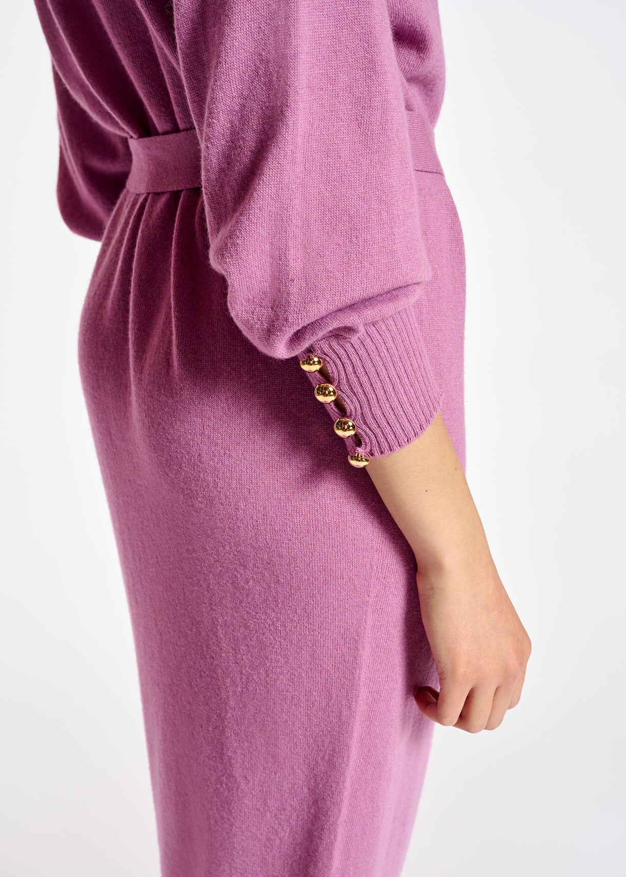 Robe à col roulé en tricot lilas foncé RE—SSENTIEL | Essentiel second hand