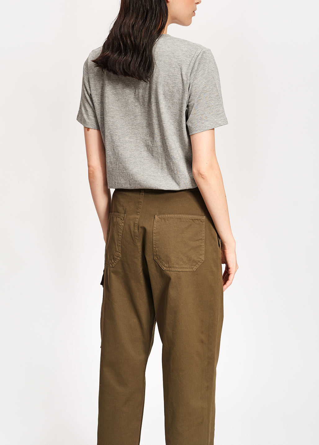 Army green cotton cargo pants RE—SSENTIEL | Essentiel second hand