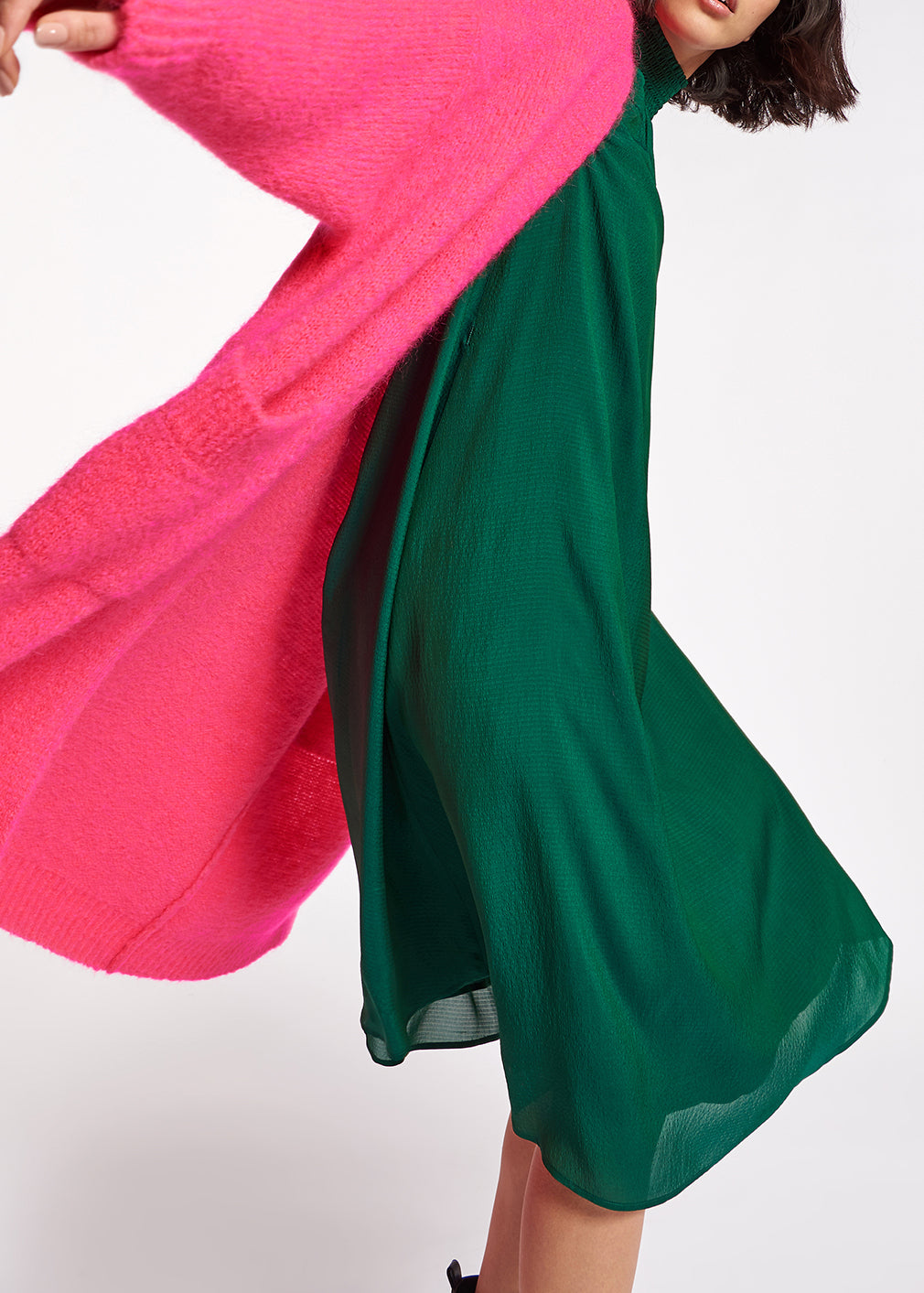 Cardigan midi en mohair mélangé rose néon RE—SSENTIEL | Essentiel second hand