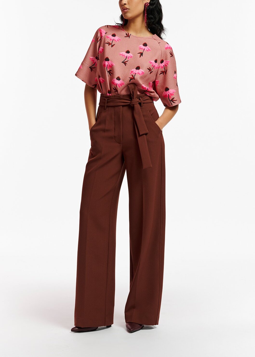 Top oversize rose vintage à imprimé fleuri RE—SSENTIEL | Essentiel second hand