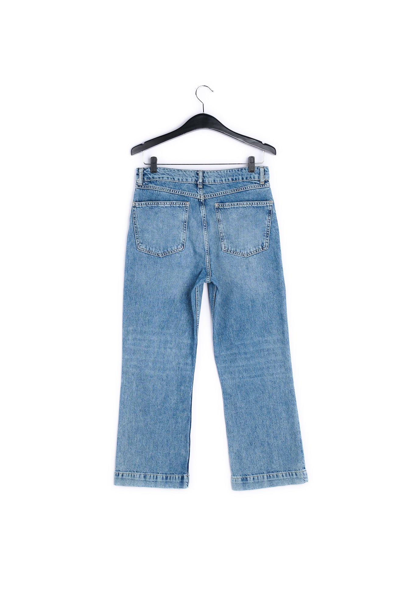Blue cropped high-rise flared jeans RE—SSENTIEL | Essentiel second hand