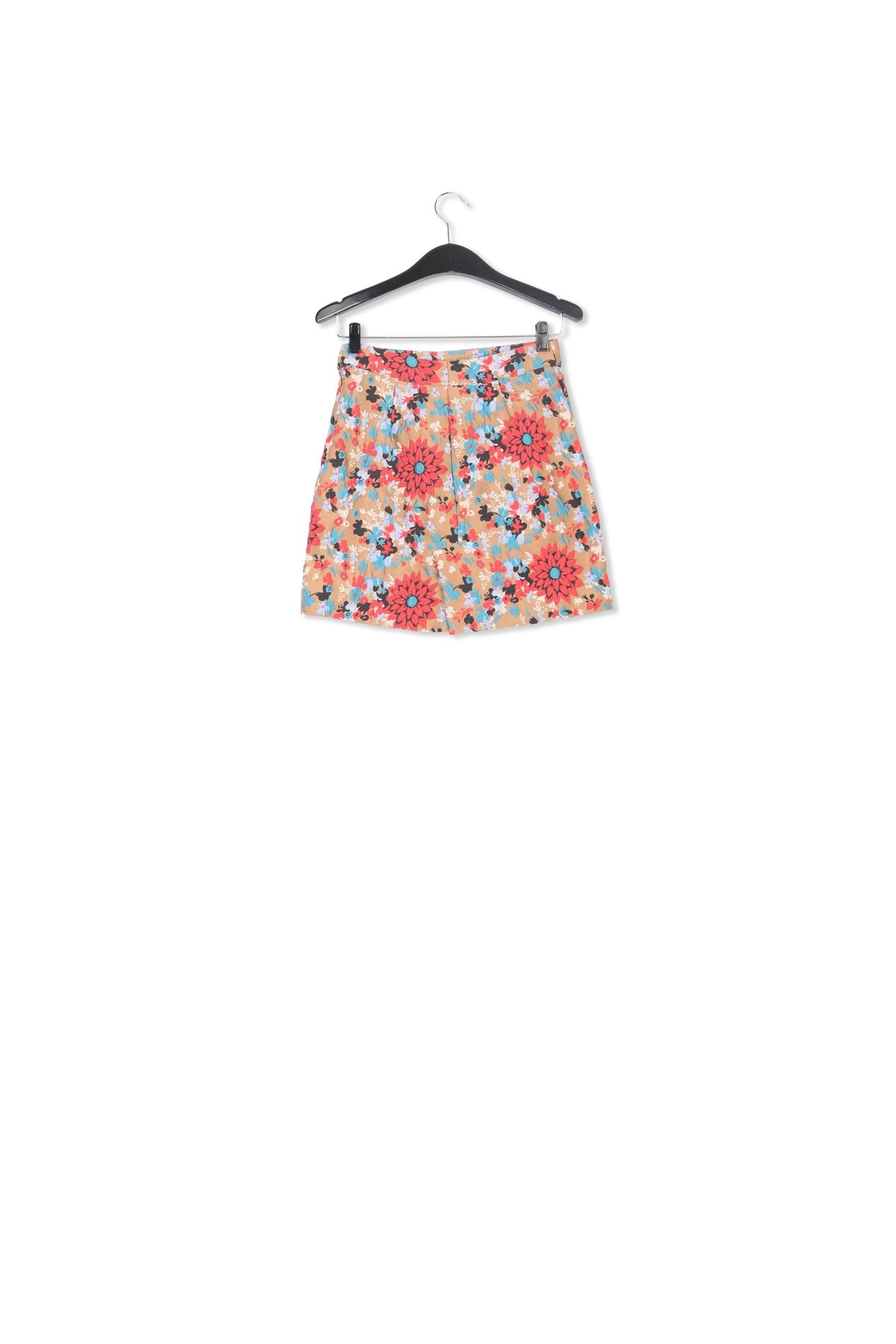 Camel floral jacquard mini skirt RE—SSENTIEL | Essentiel second hand