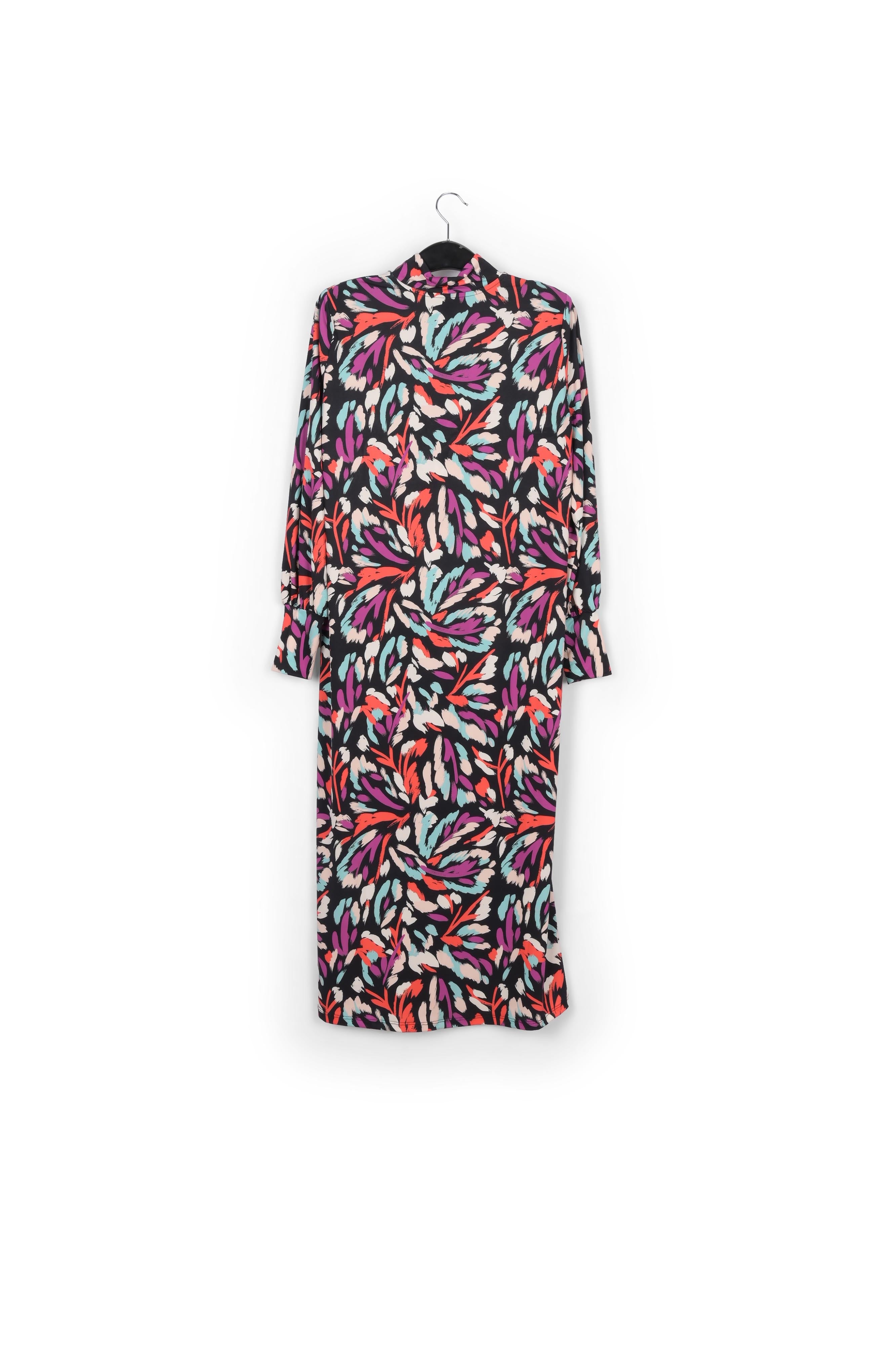 Robe midi en jersey noire, rouge corail et pourpre RE—SSENTIEL | Essentiel second hand