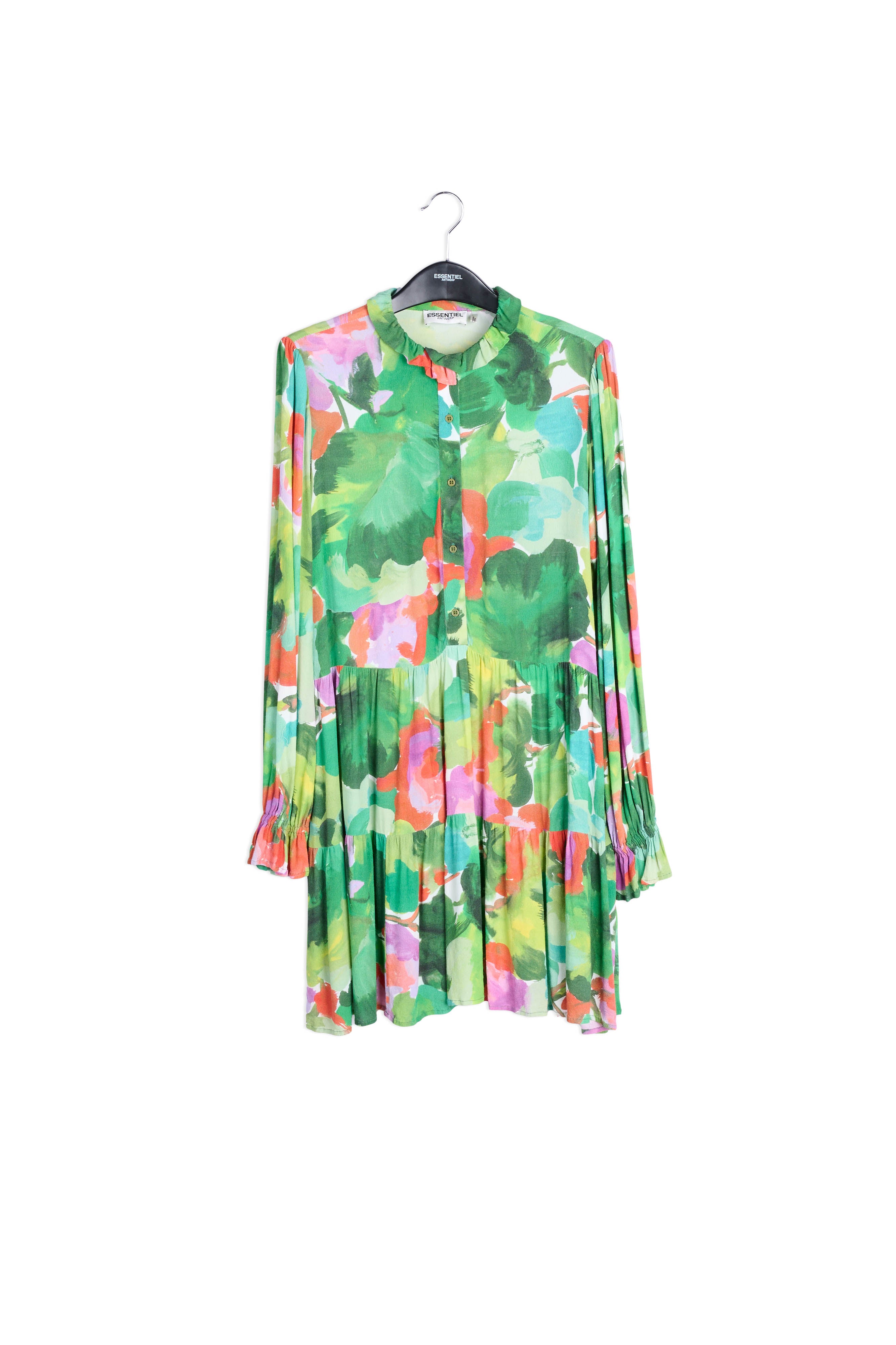 Green, red and purple watercolor-print mini dress RE—SSENTIEL | Essentiel second hand