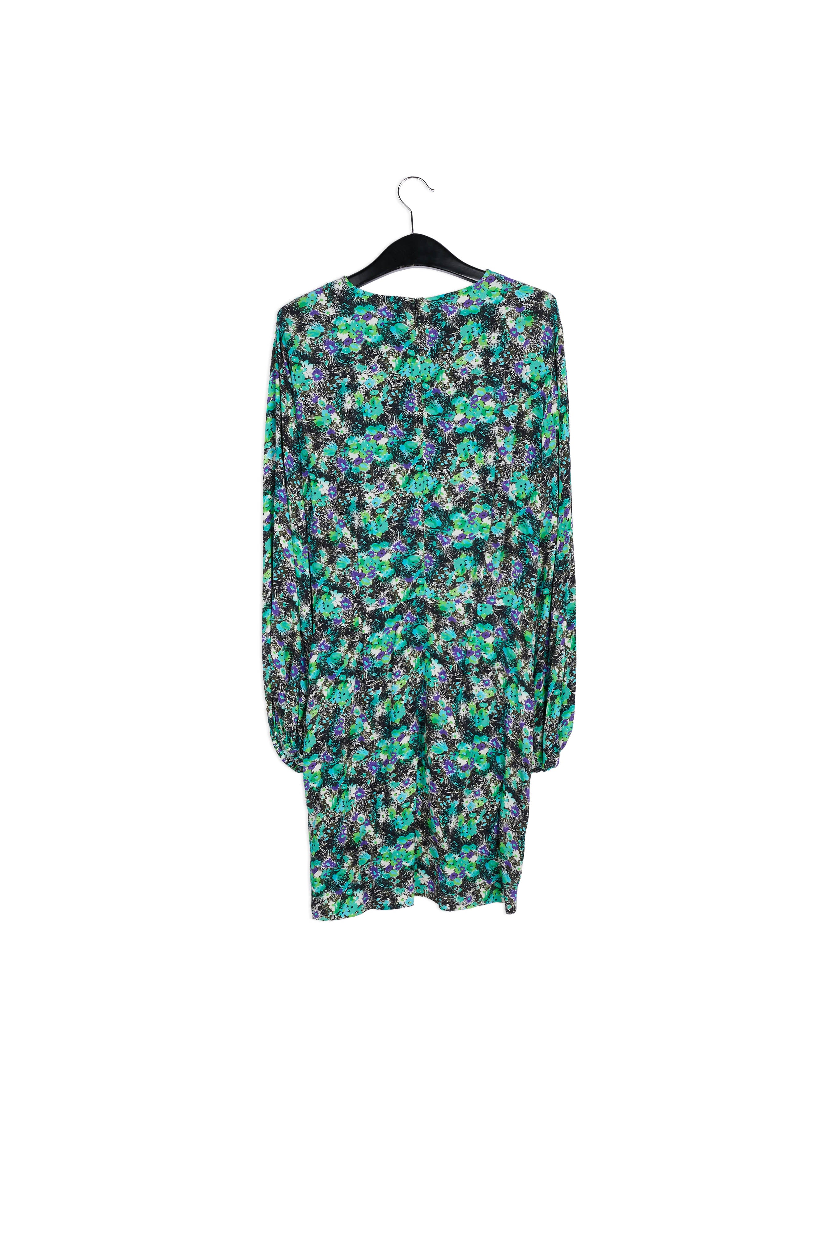 Grey and green floral print mini dress RE—SSENTIEL | Essentiel second hand