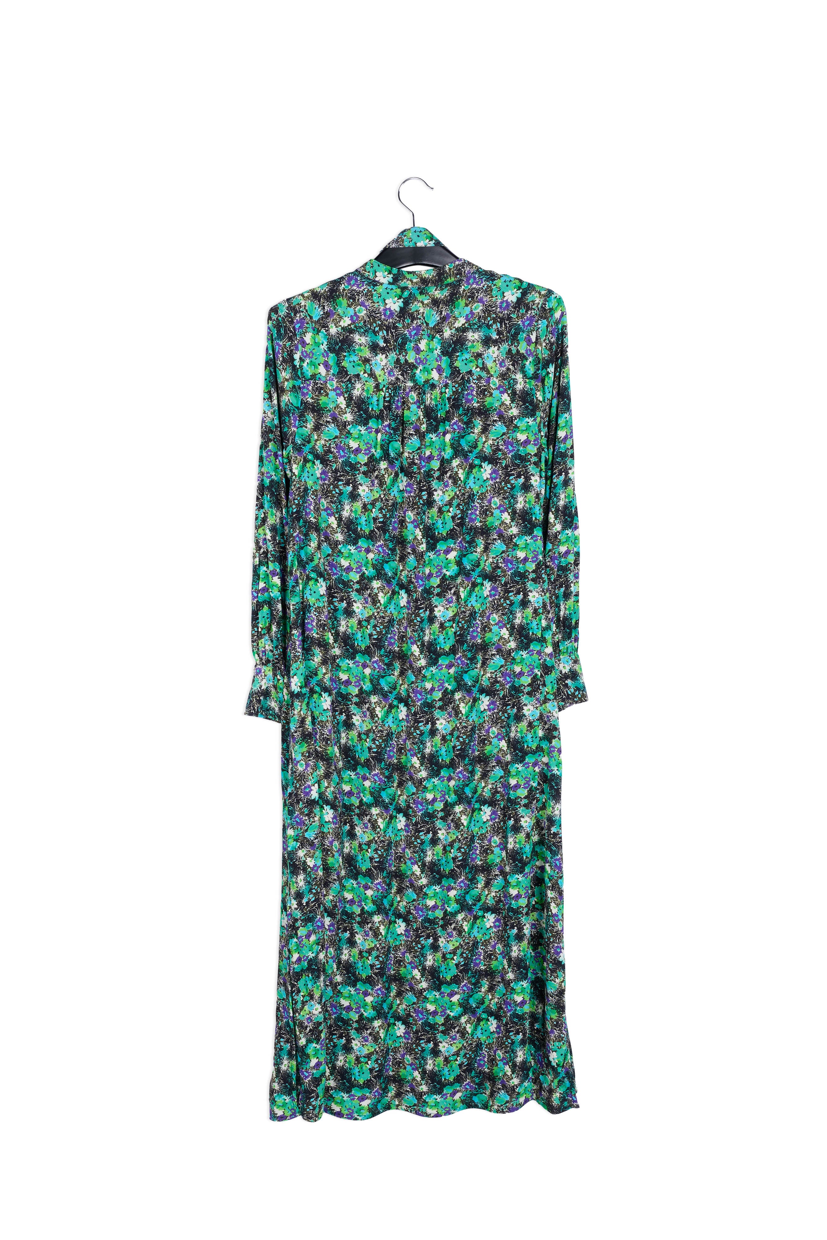 Groene A-lijn hemdjurk met bloemenprint RE—SSENTIEL | Essentiel second hand