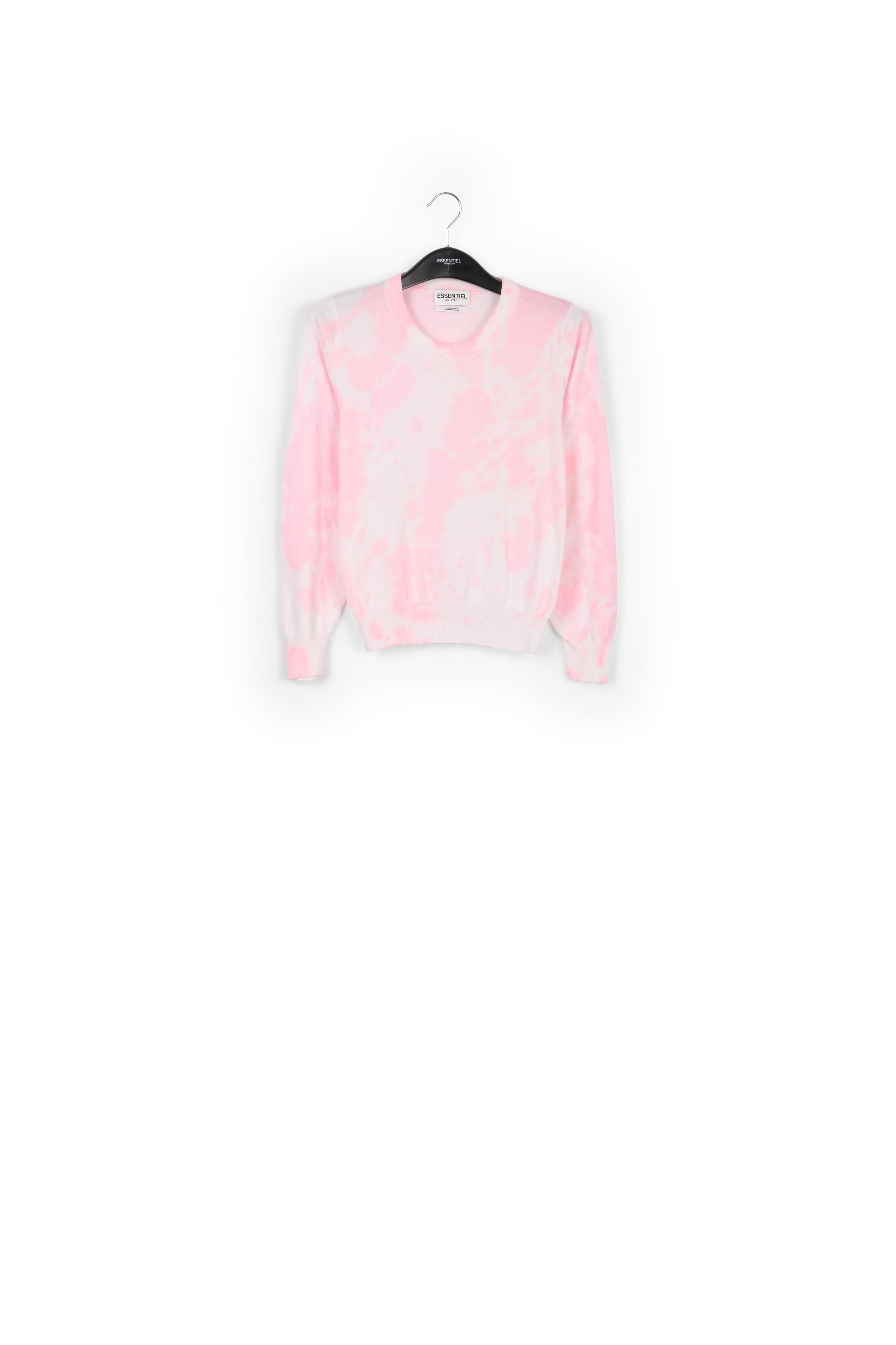 Pull en coton bio tie-dye bleu et blanc cassé RE—SSENTIEL | Essentiel second hand