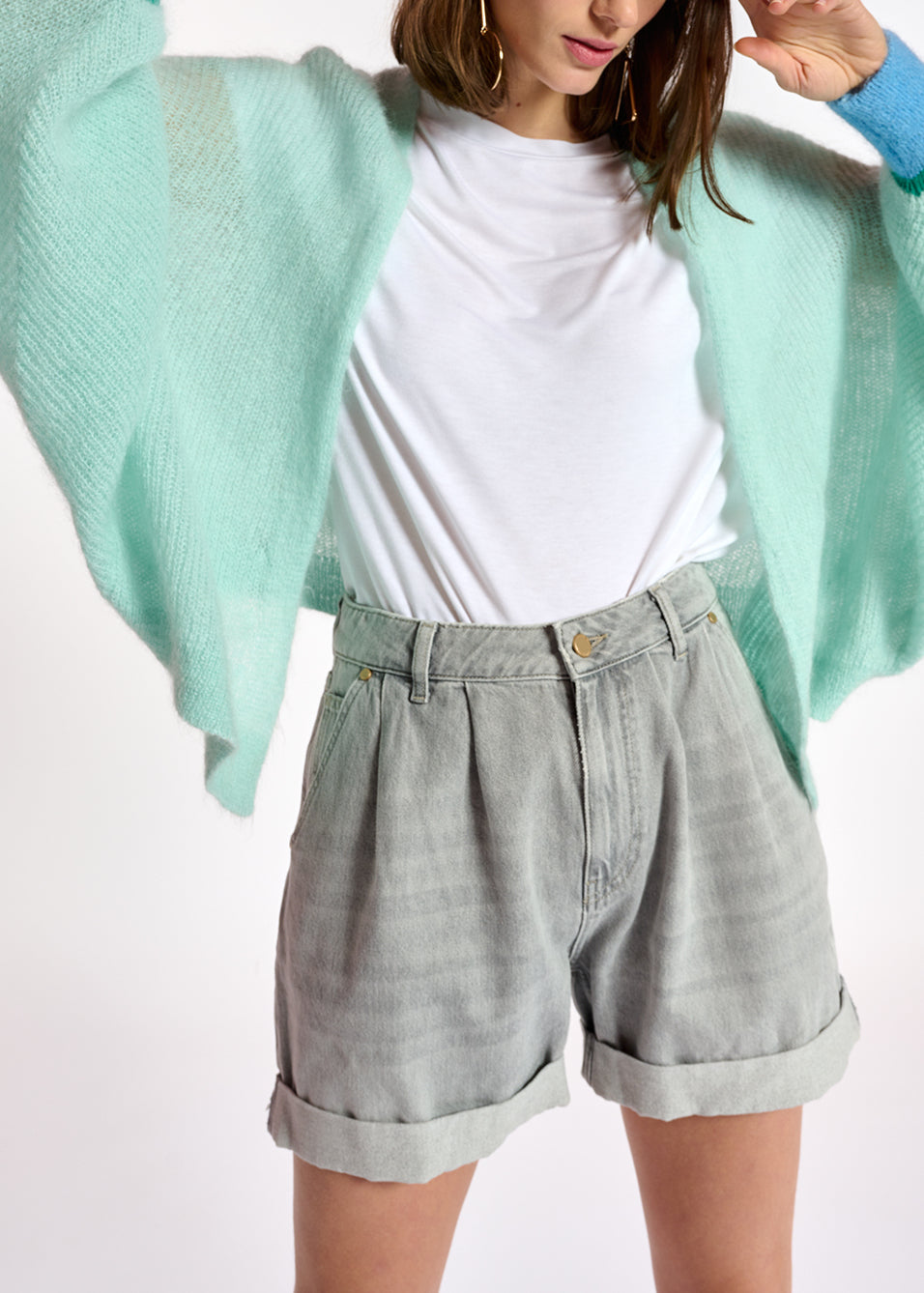 Short boyfriend en denim gris RE—SSENTIEL | Essentiel second hand