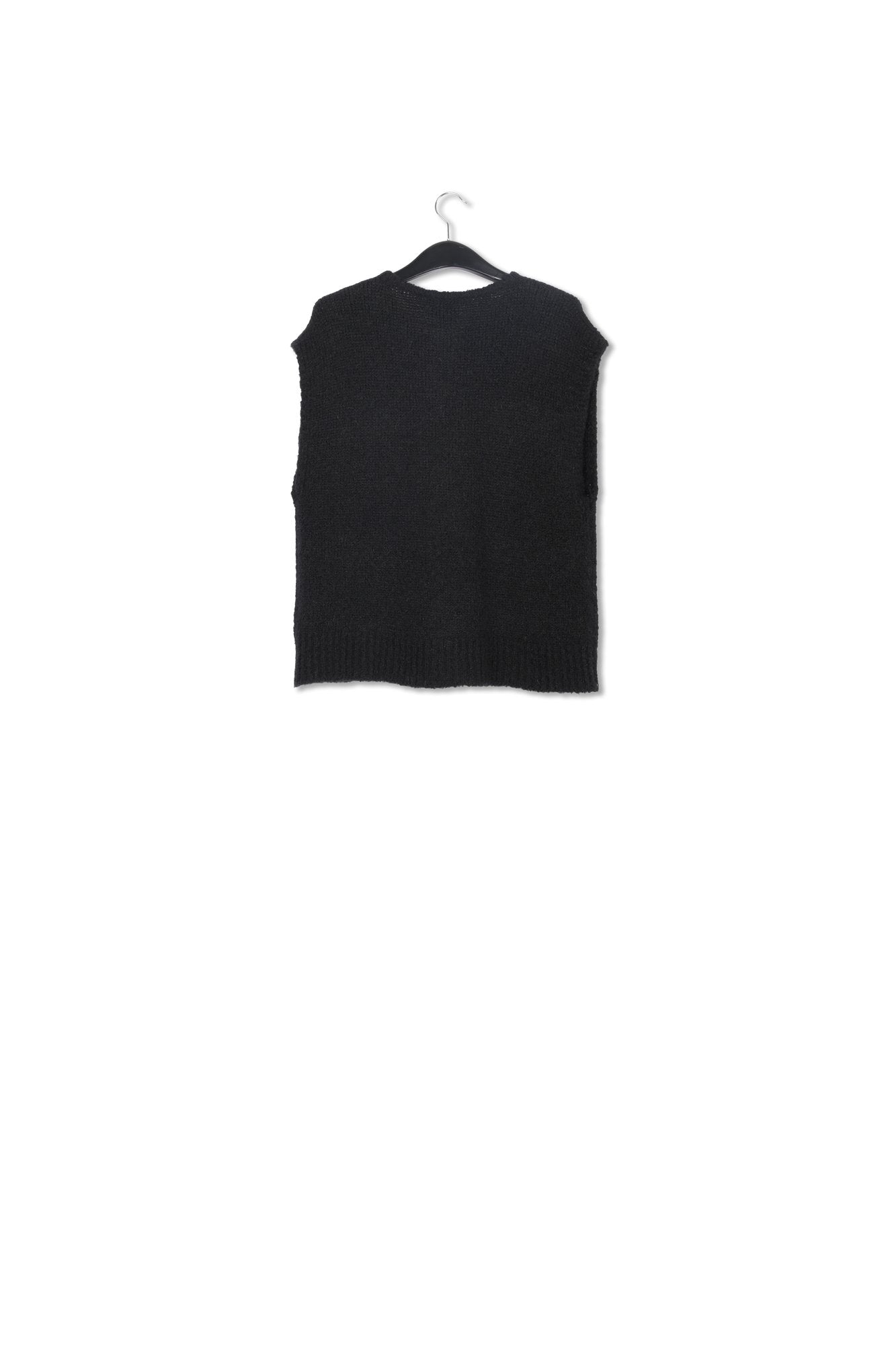 Black sleeveless mohair-blend cardigan RE—SSENTIEL | Essentiel second hand