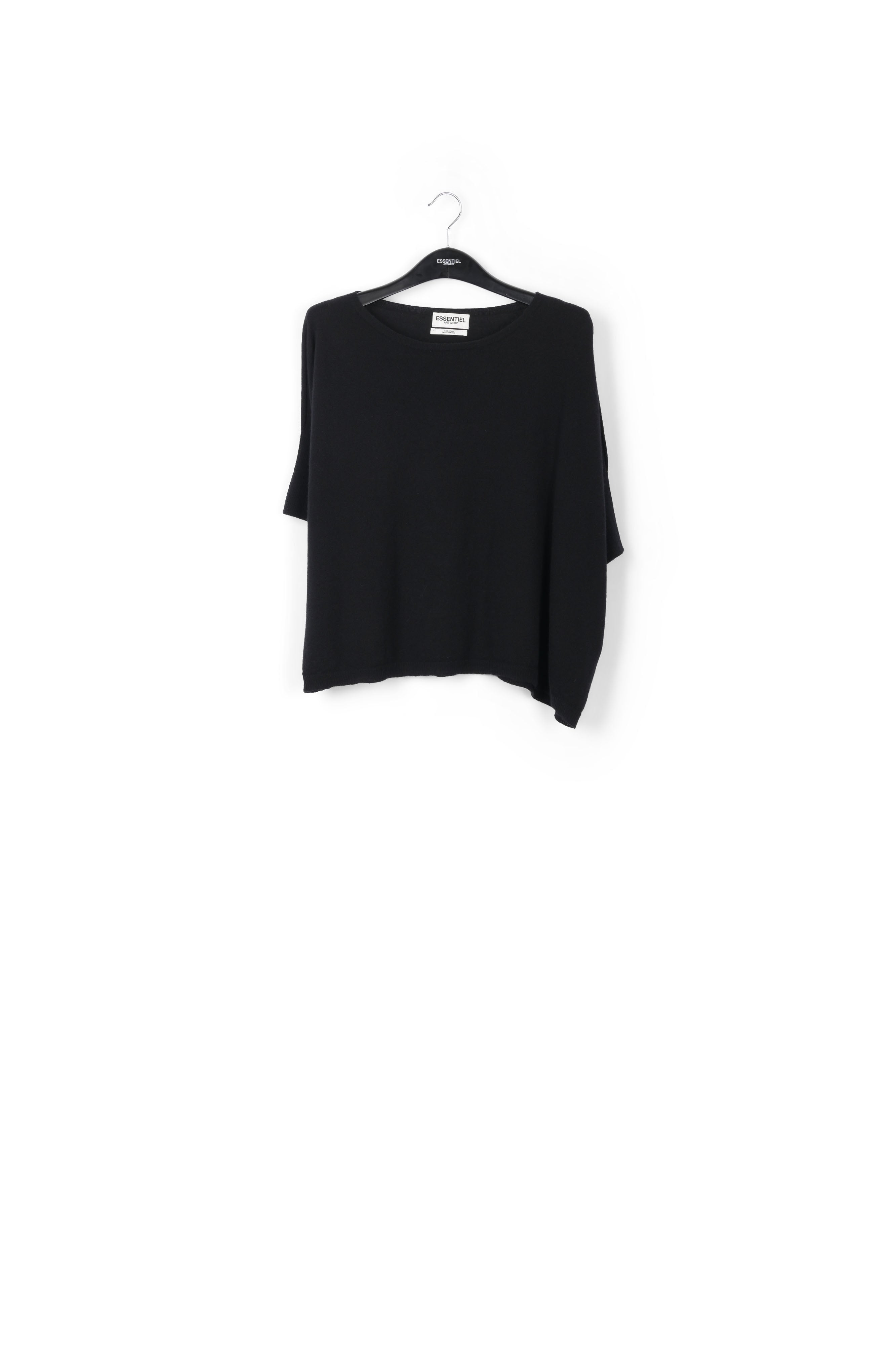 Top noir oversize tricoté en cachemire mélangée RE—SSENTIEL | Essentiel second hand
