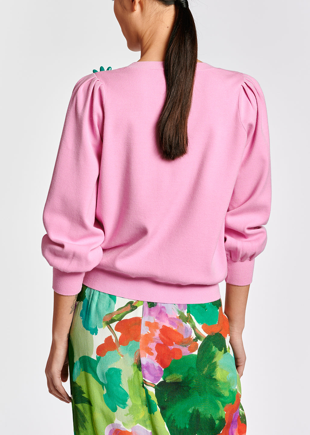 Light pink sweater with pleat details RE—SSENTIEL | Essentiel second hand