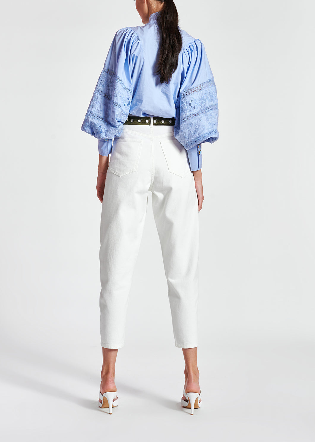 Gebroken witte wijde jeans met hoge taille RE—SSENTIEL | Essentiel second hand