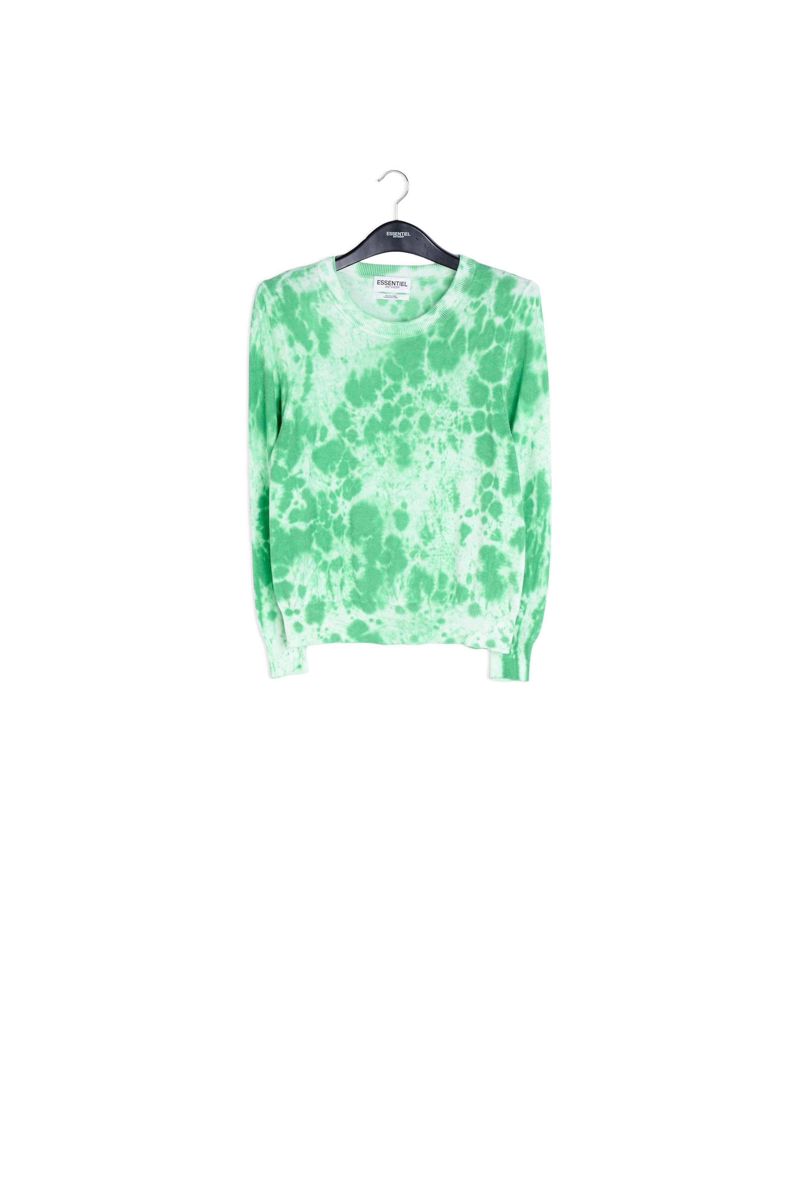 Pull en coton bio tie-dye bleu et blanc cassé RE—SSENTIEL | Essentiel second hand