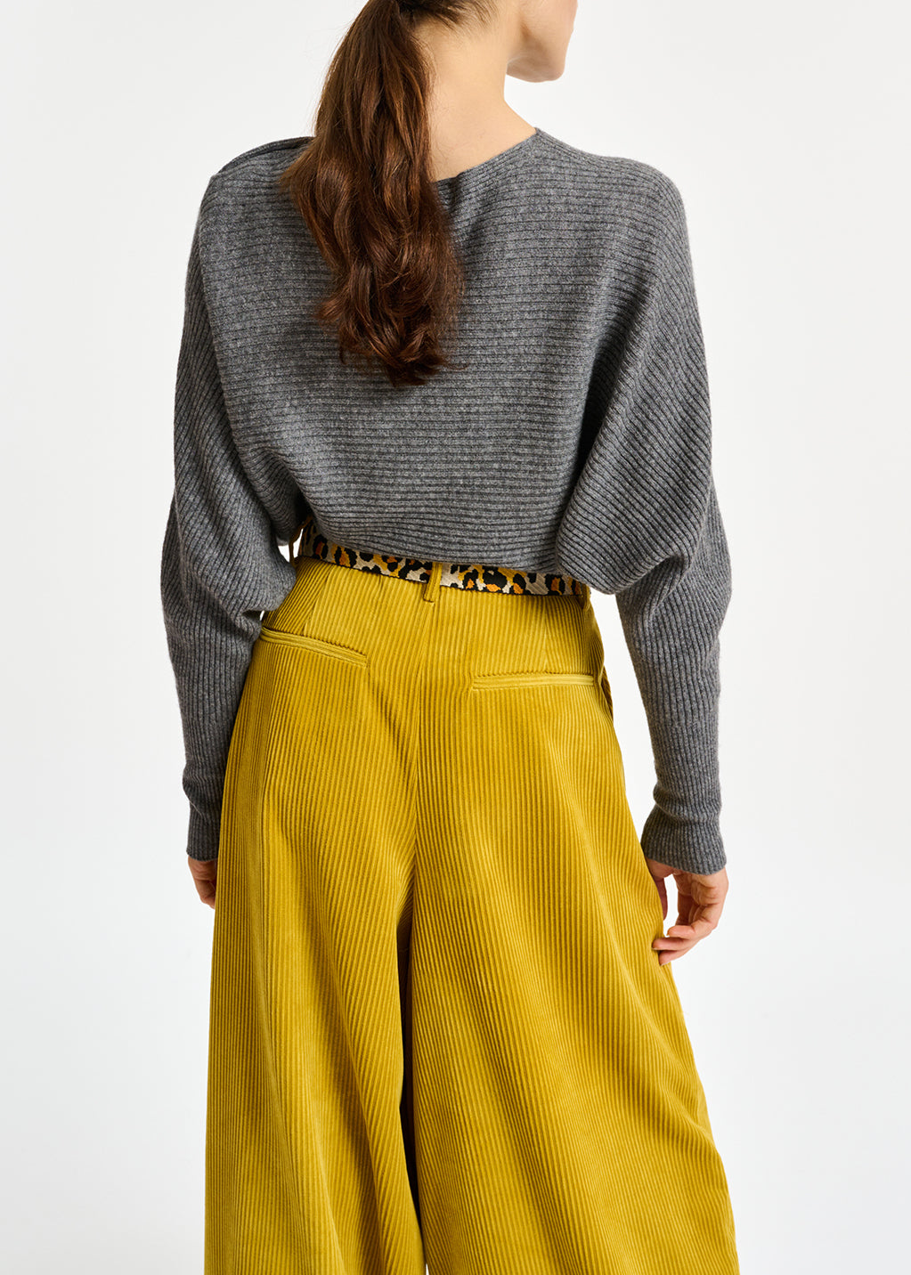 Grey batwing-sleeve knit sweater RE—SSENTIEL | Essentiel second hand