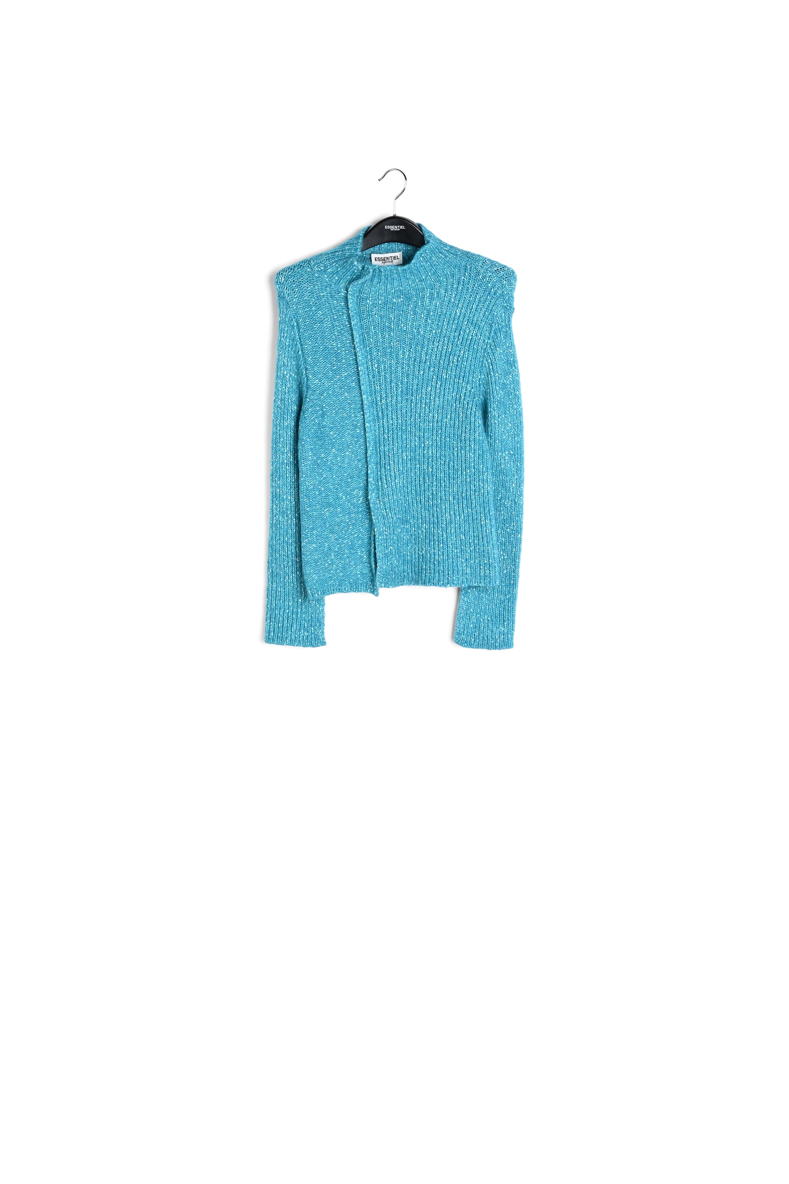 Blue mélange turtleneck knit sweater RE—SSENTIEL | Essentiel second hand