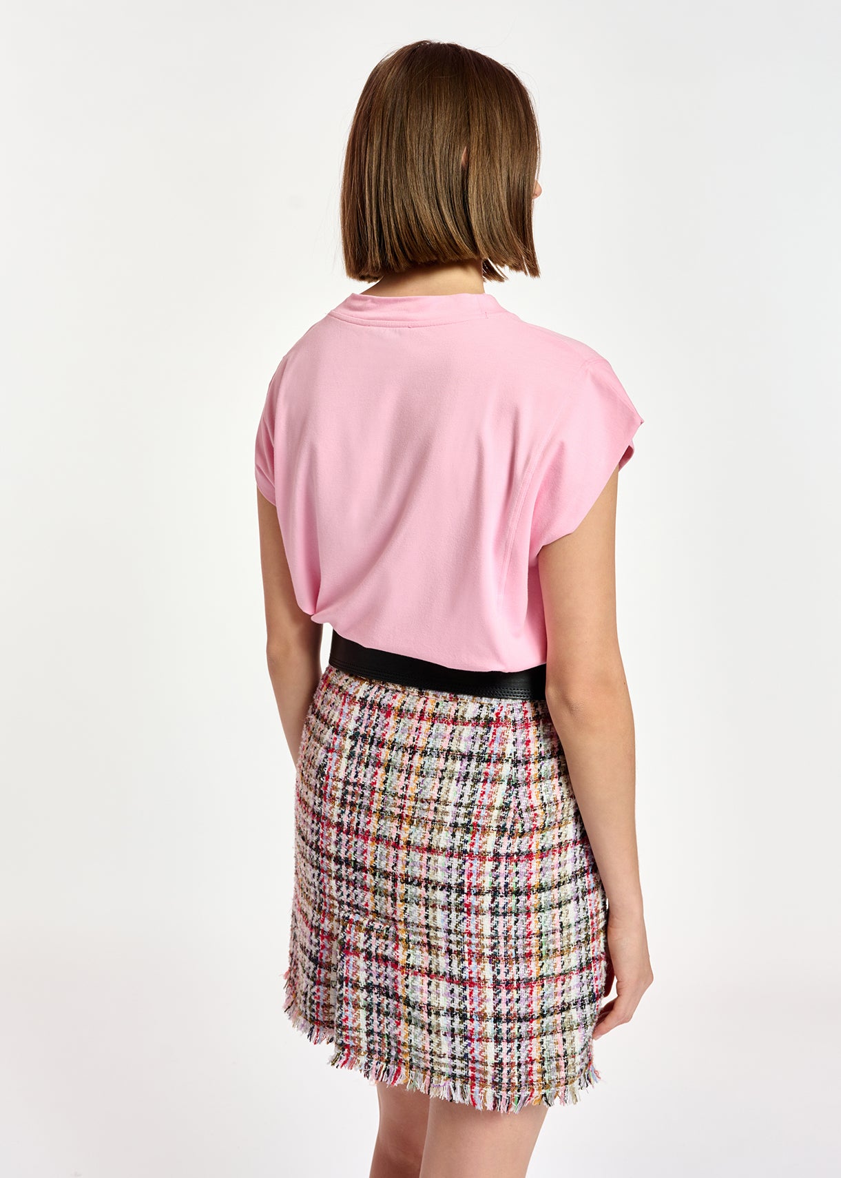 Light pink cap-sleeve T-shirt RE—SSENTIEL | Essentiel second hand