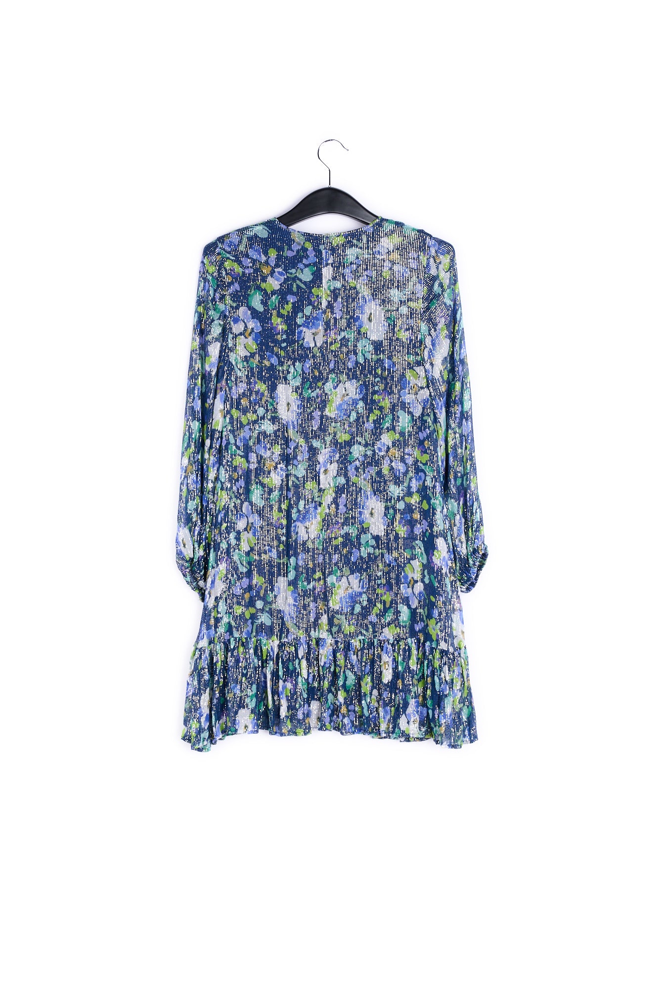 Dark blue floral-print a-line dress RE—SSENTIEL | Essentiel second hand