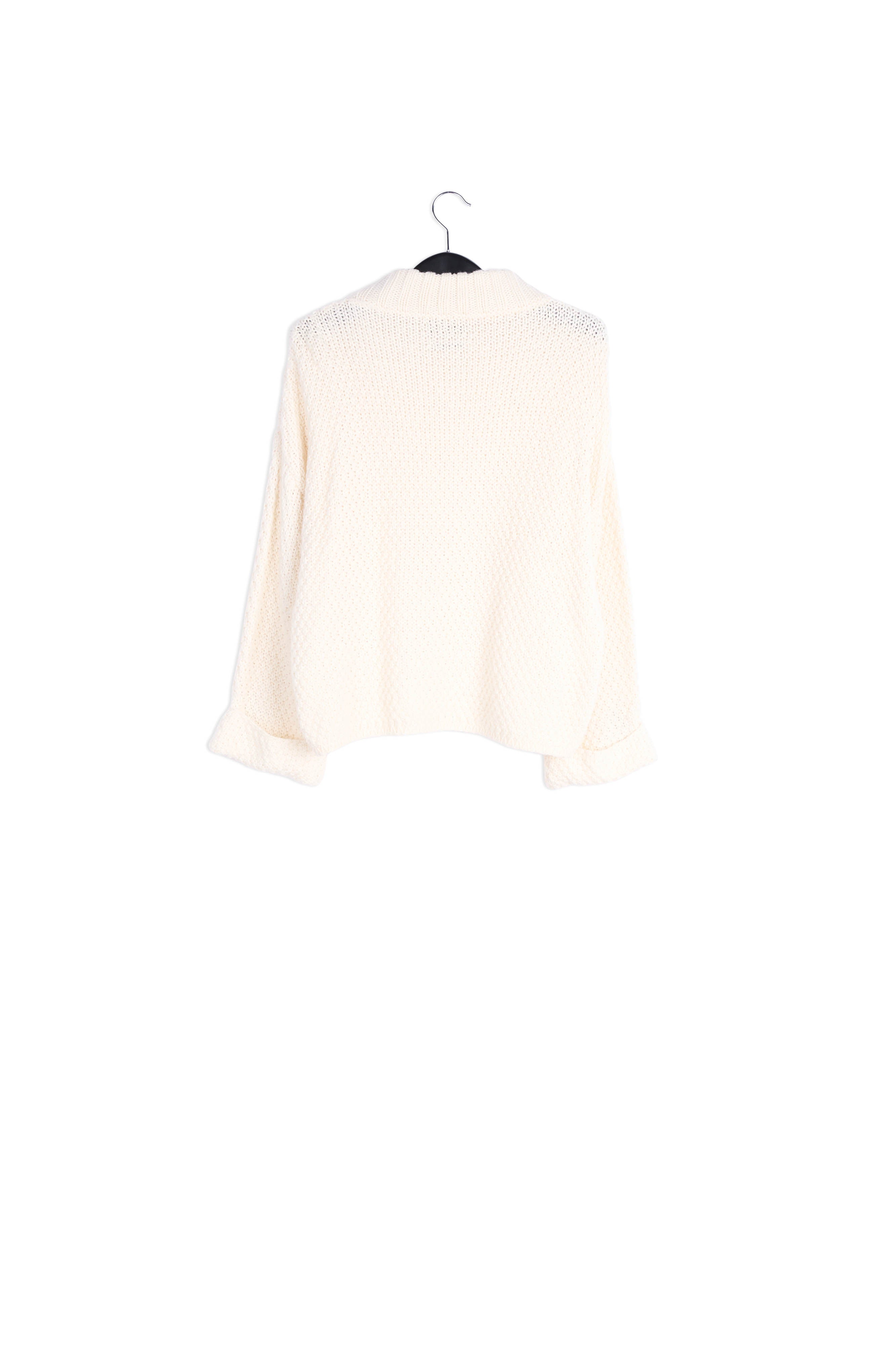 Oversized cable-knit wool blend sweater in off-white RE—SSENTIEL | Essentiel second hand