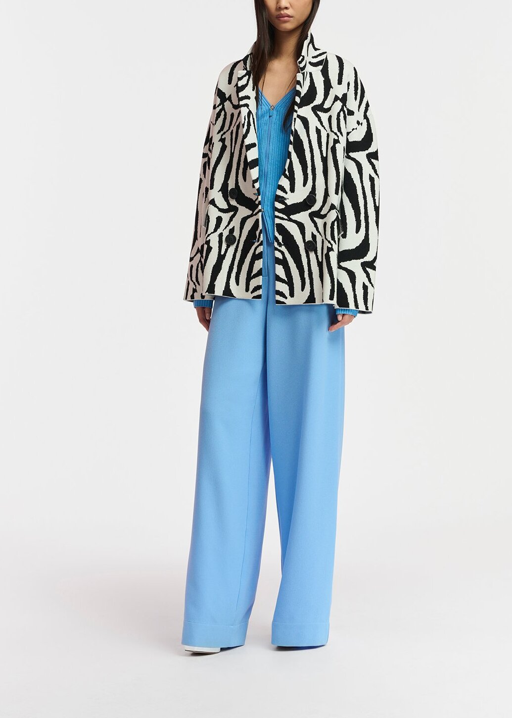 Pull en côtes bleu avec zips RE—SSENTIEL | Essentiel second hand