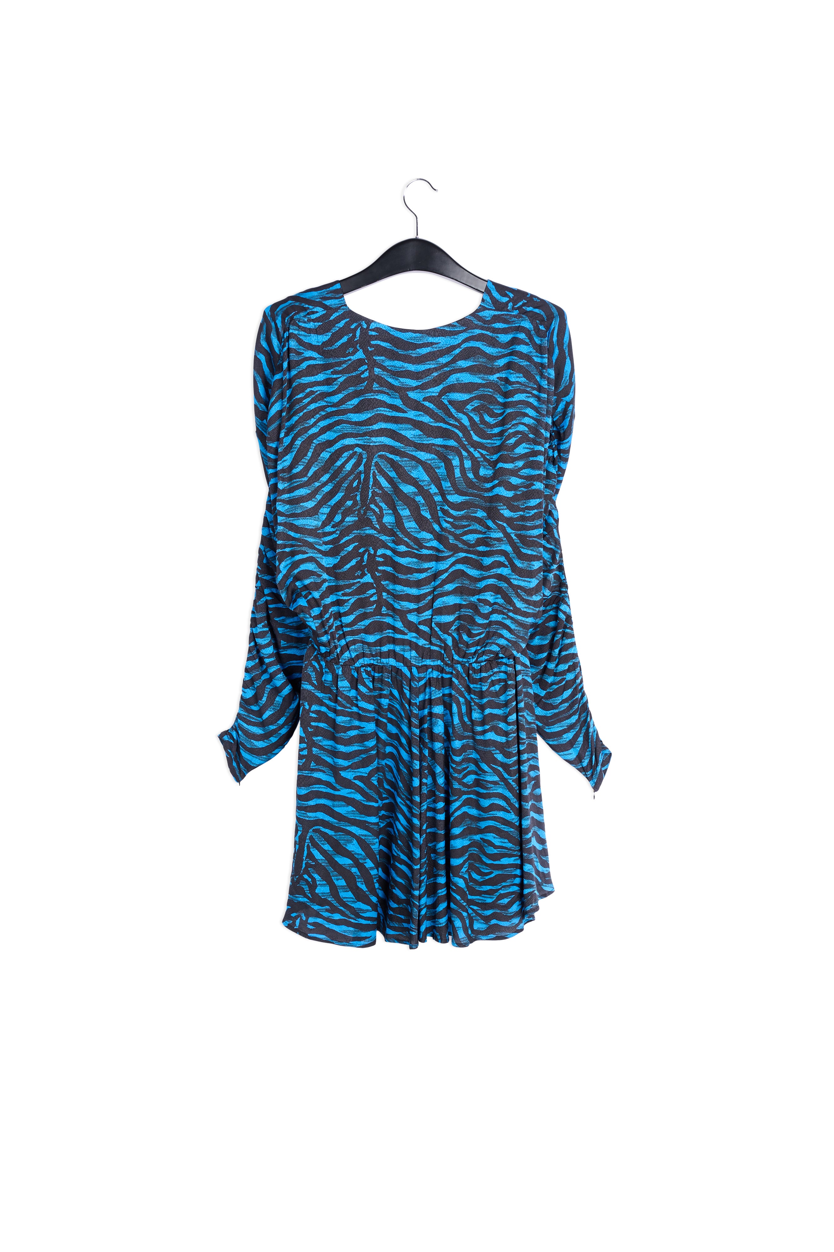Turquoise and black zebra print mini dress RE—SSENTIEL | Essentiel second hand