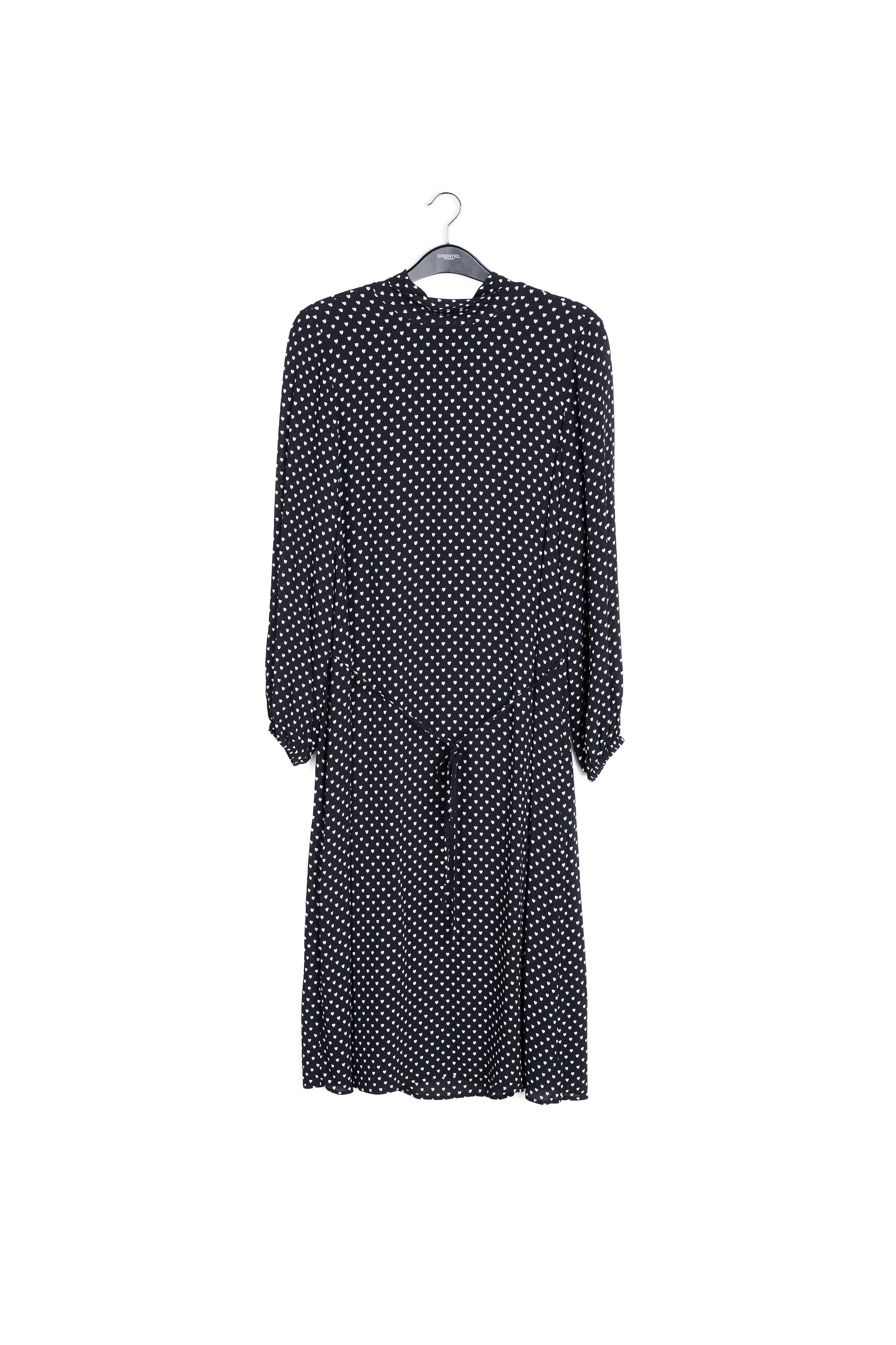 Black midi dress with hearts RE—SSENTIEL | Essentiel second hand