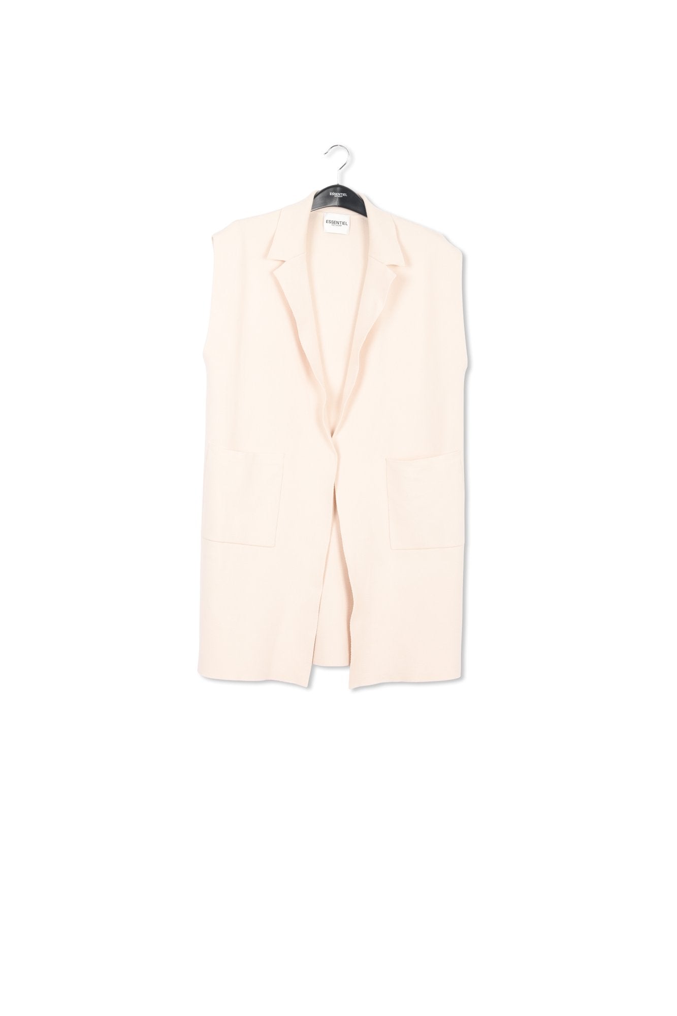 Off-white sleeveless midi-length cardigan RE—SSENTIEL | Essentiel second hand