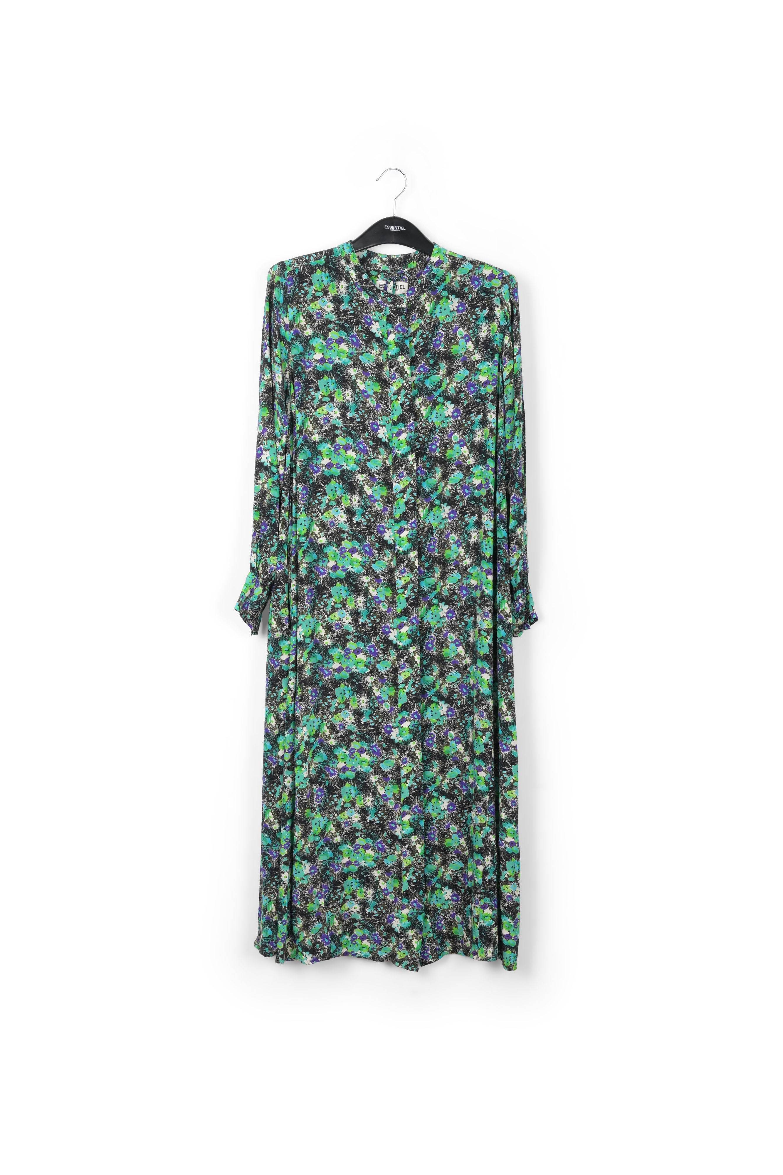 Green floral print a-line shirt dress RE—SSENTIEL | Essentiel second hand