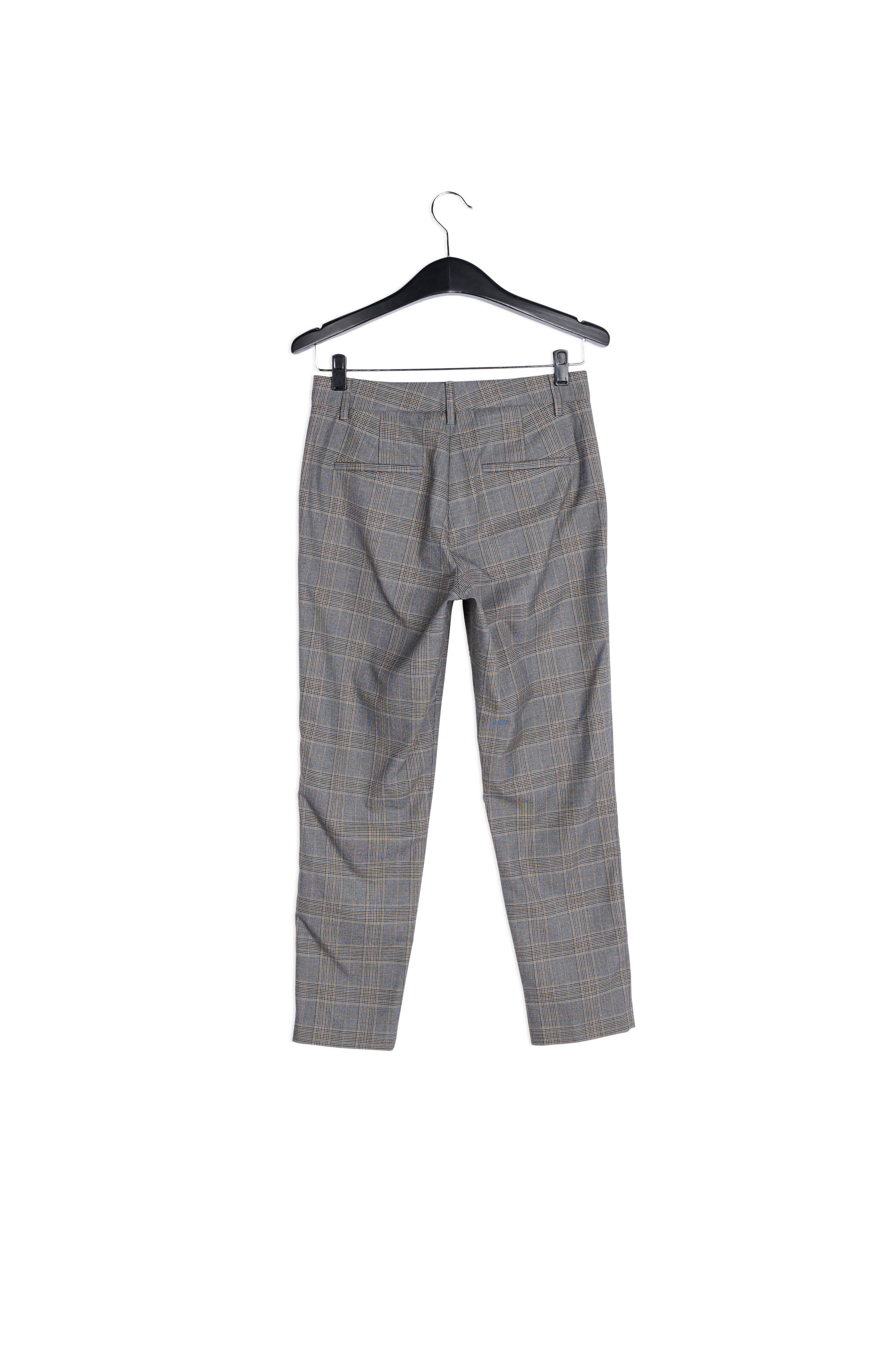 Pantalon gris 7/8me fuselé à carreaux RE—SSENTIEL | Essentiel second hand