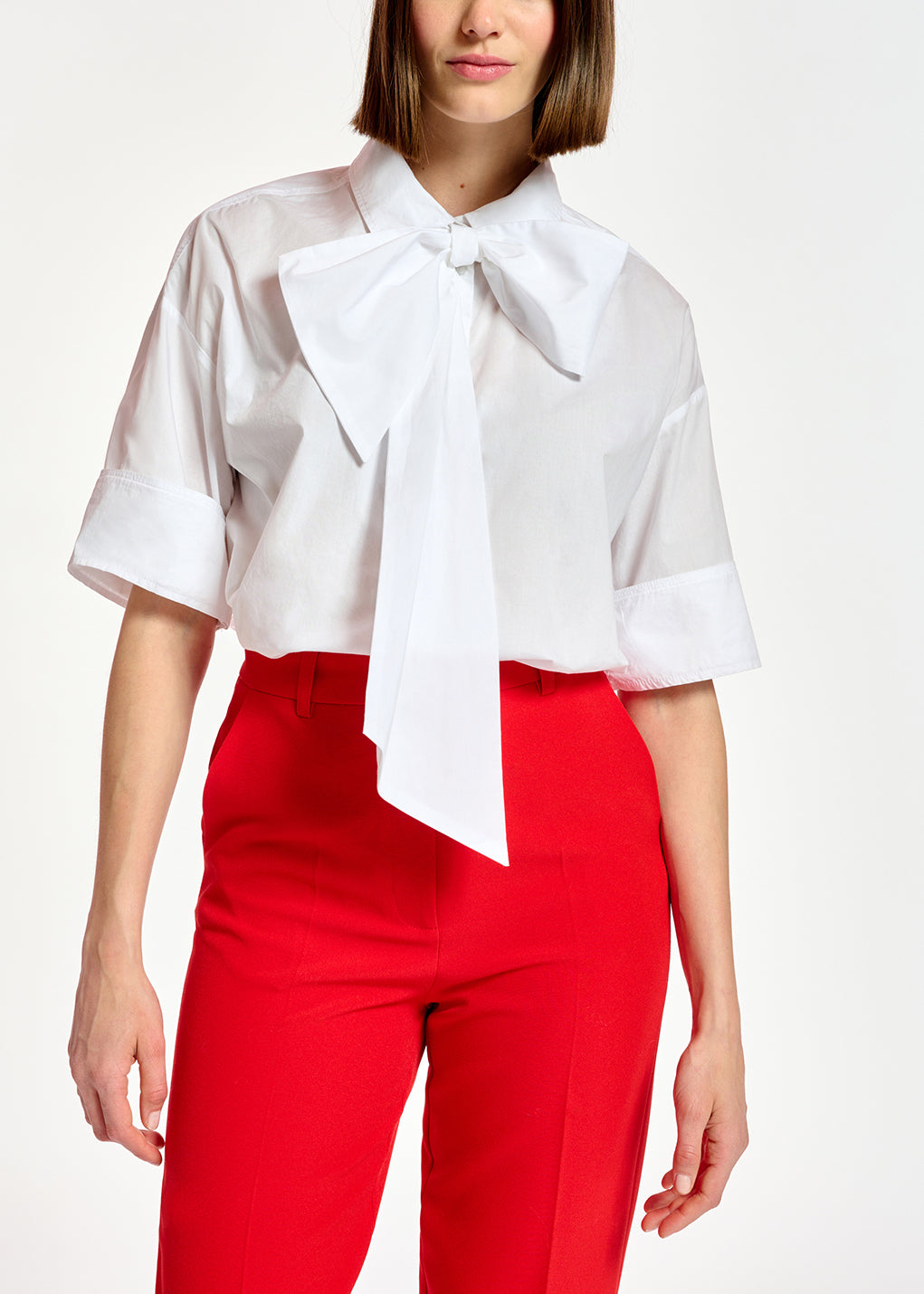 White shirt with pussy bow RE—SSENTIEL | Essentiel second hand