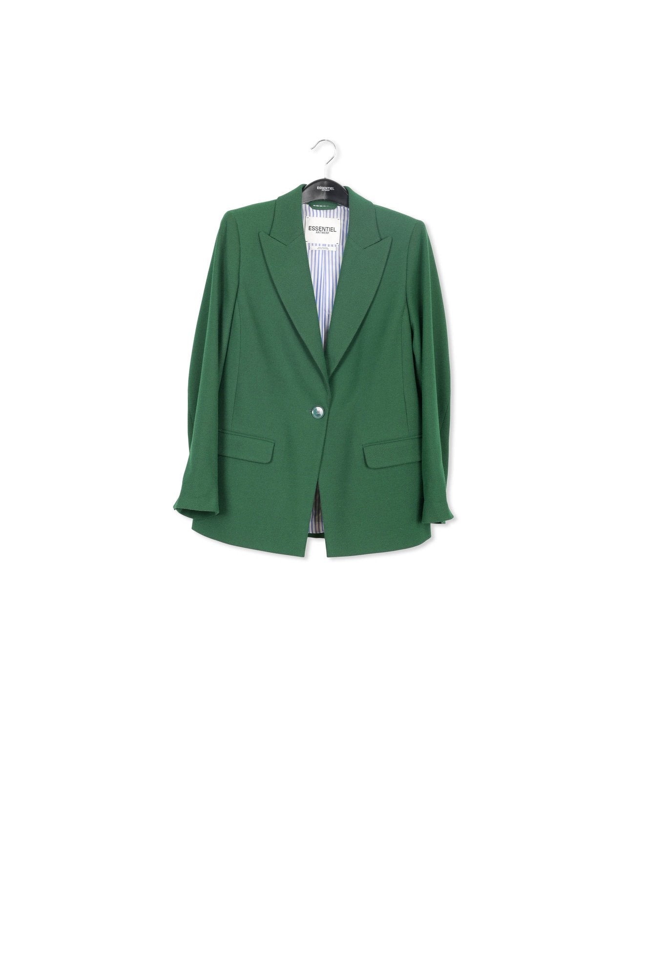 Blazer vert foncé à simple boutonnage RE—SSENTIEL | Essentiel second hand