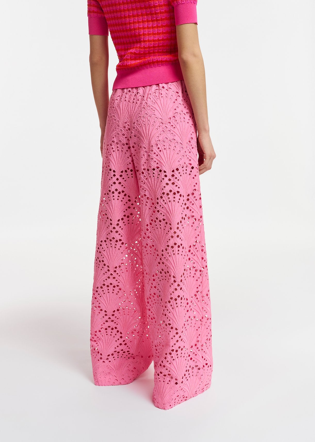 Pink broderie anglaise cotton pants RE—SSENTIEL | Essentiel second hand