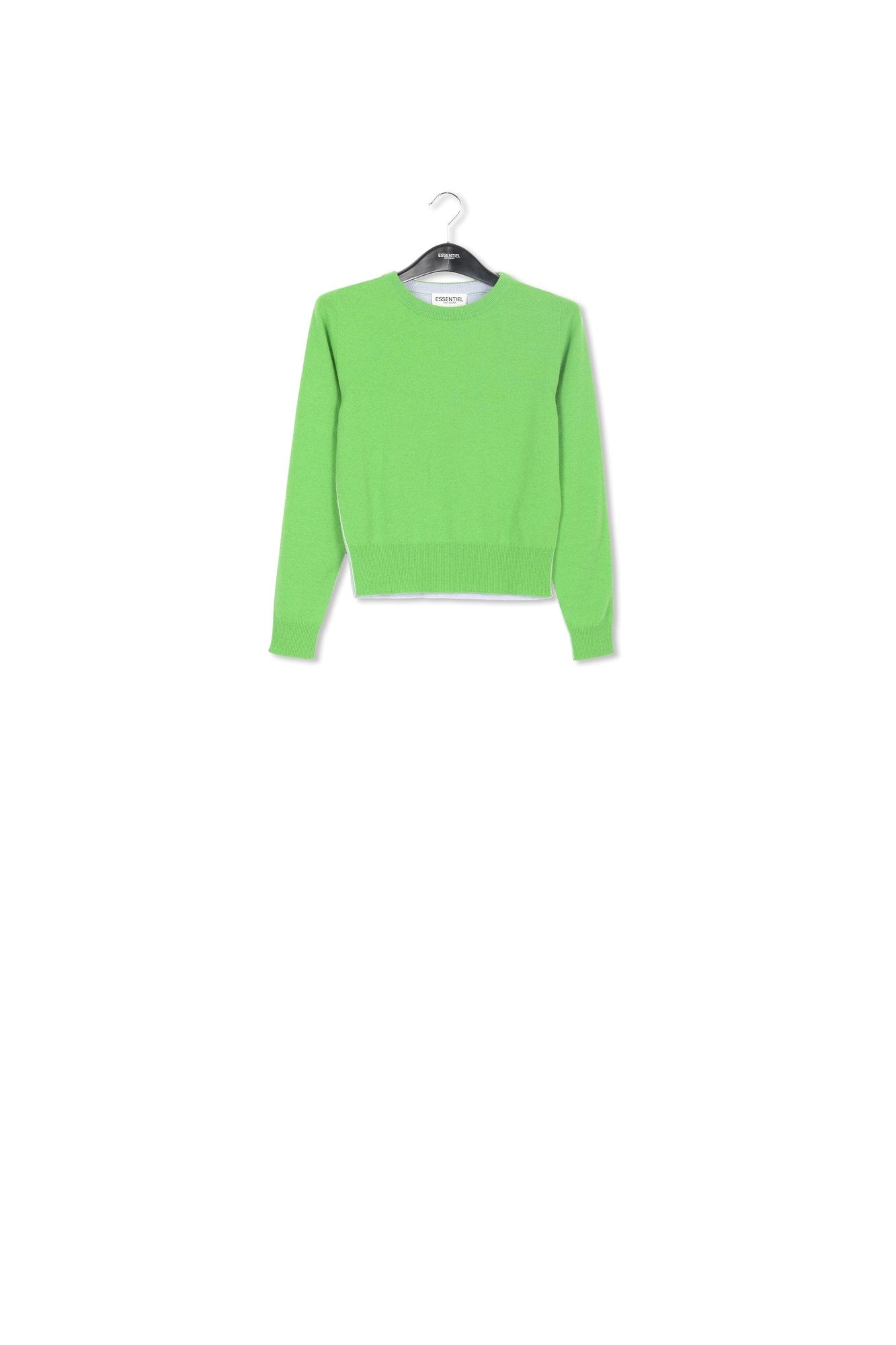 Pull vert et bleu clair en mérinos et cachemire RE—SSENTIEL | Essentiel second hand