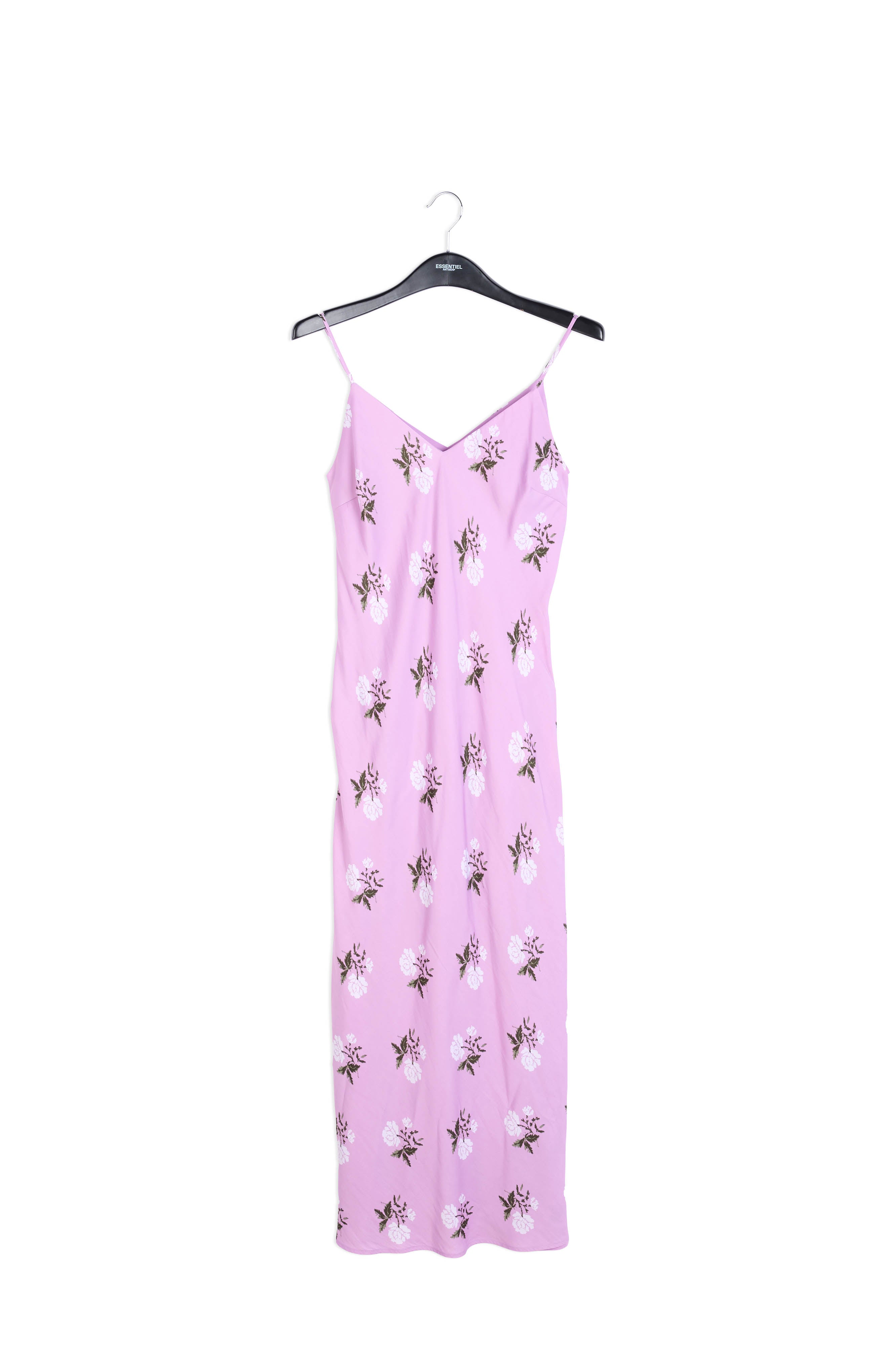 Lilac floral print maxi slip dress RE—SSENTIEL | Essentiel second hand