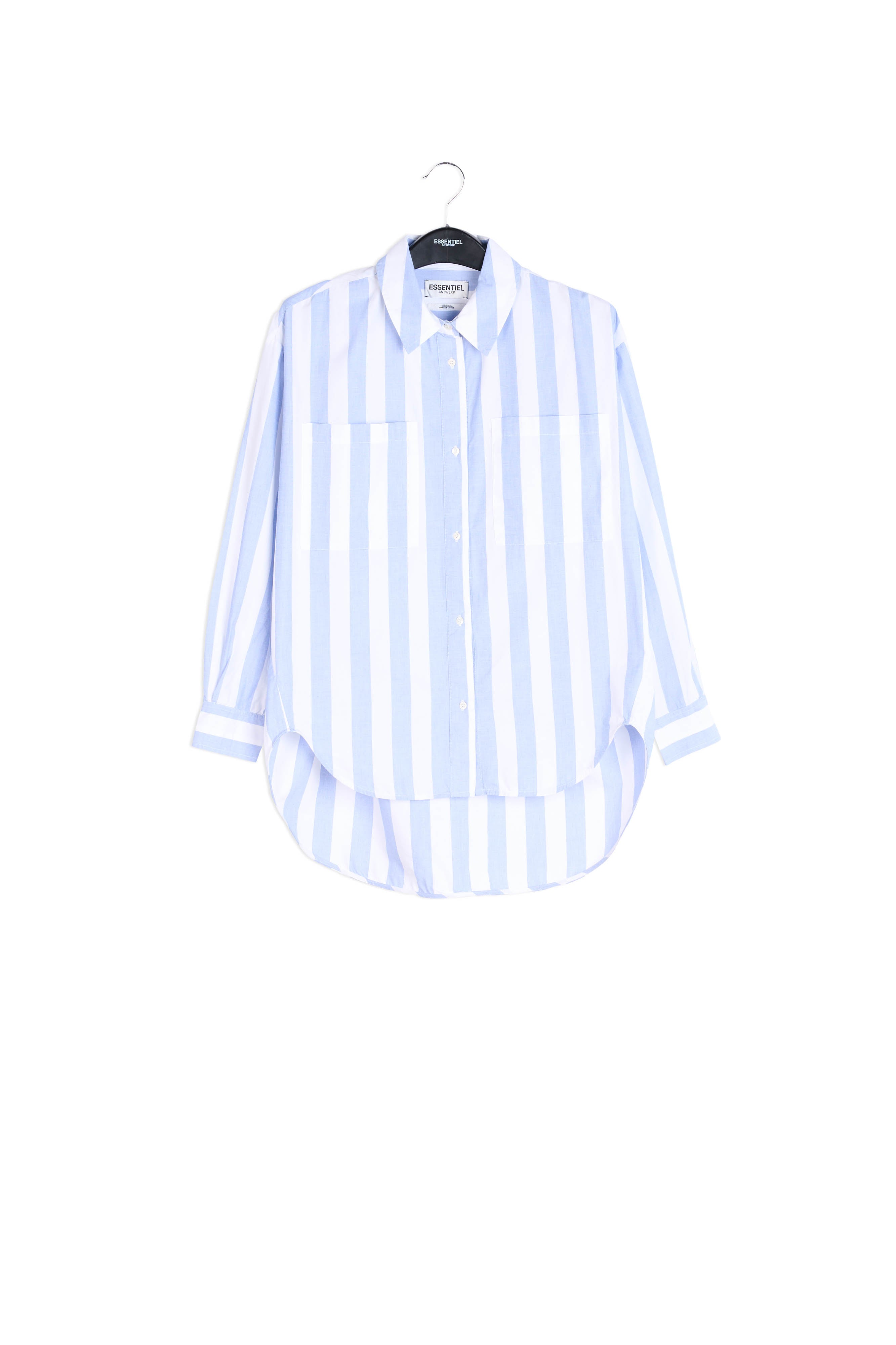 Off-white and pink striped cotton shirt RE—SSENTIEL | Essentiel second hand